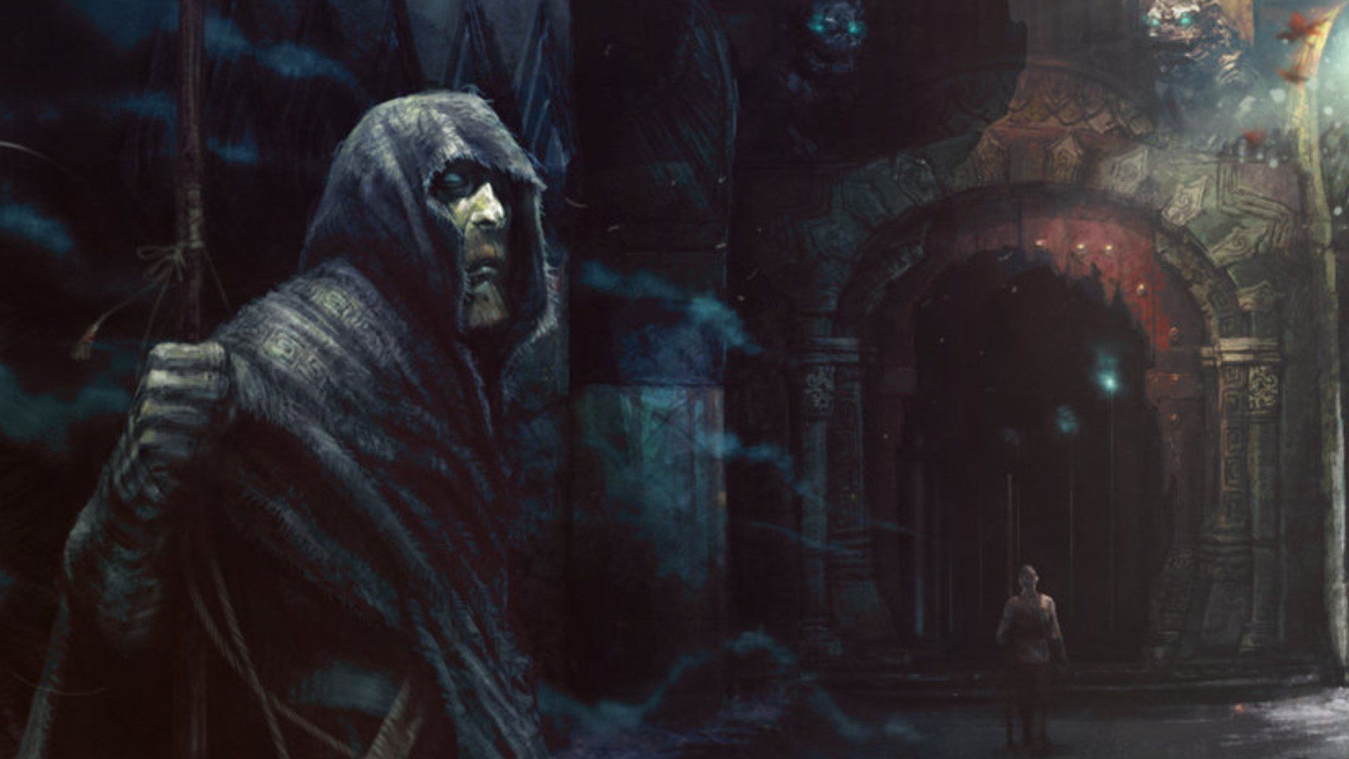 1920x1080 Dark Gatekeeper, Midnight Ruins, Hooded Vigil