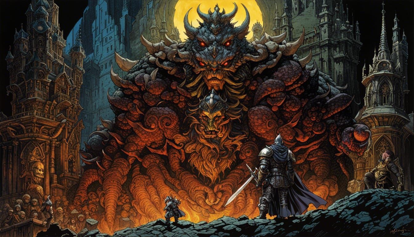 1344x768 Gatekeeper King Knight Gatekeeper in Dark Fantas