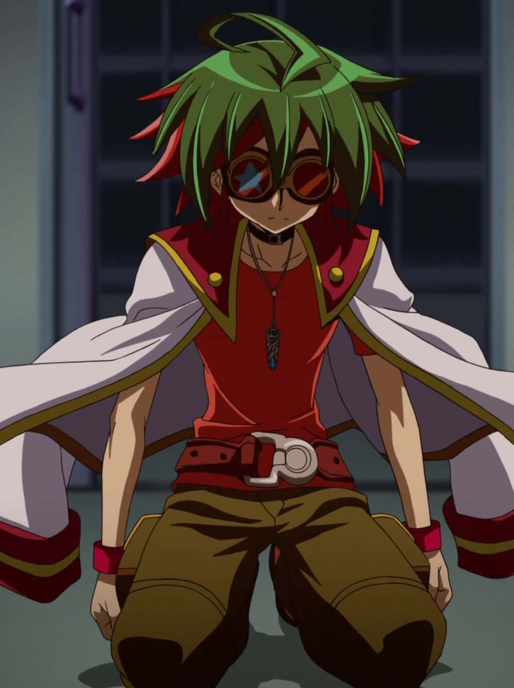 1031x1378 Download Confident Yuya Sakaki With His Duel Disk Gi Oh! ARC V Wallpaper