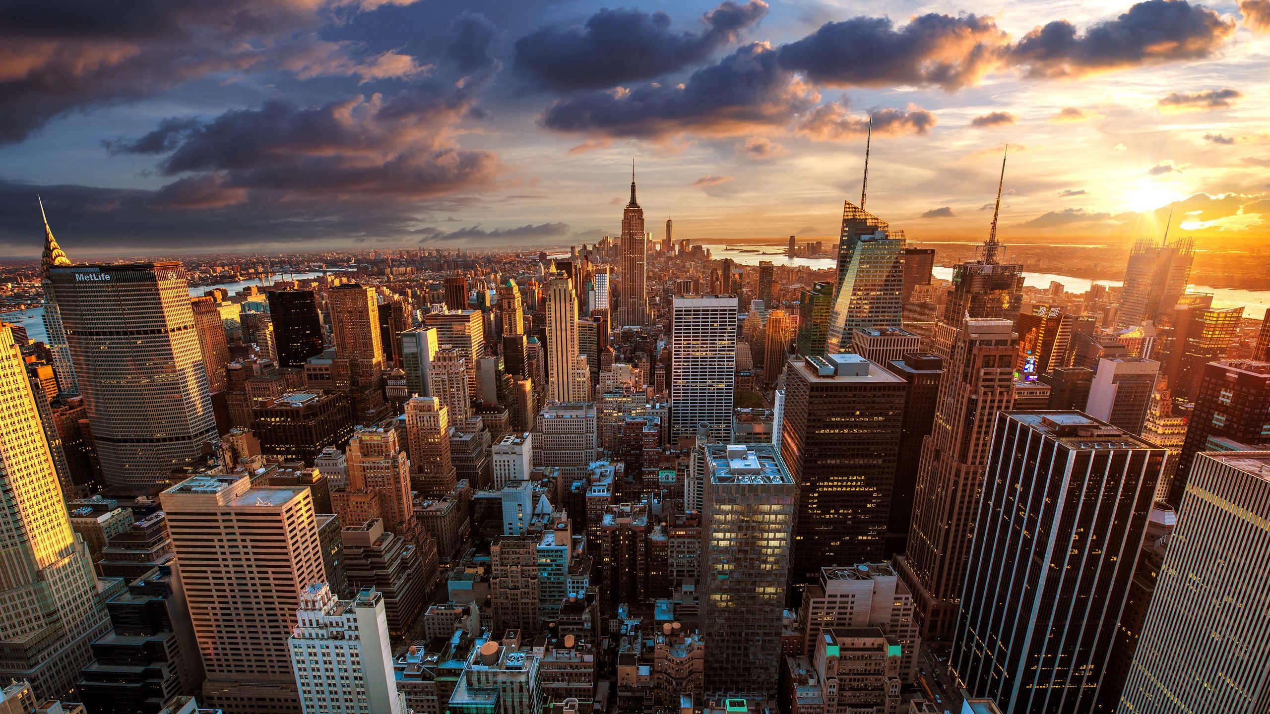 2560x1440 Download wallpaper 2560x1440 city, view from above, skyscrapers, metropolis, architecture, new york widescreen 16:9 HD background