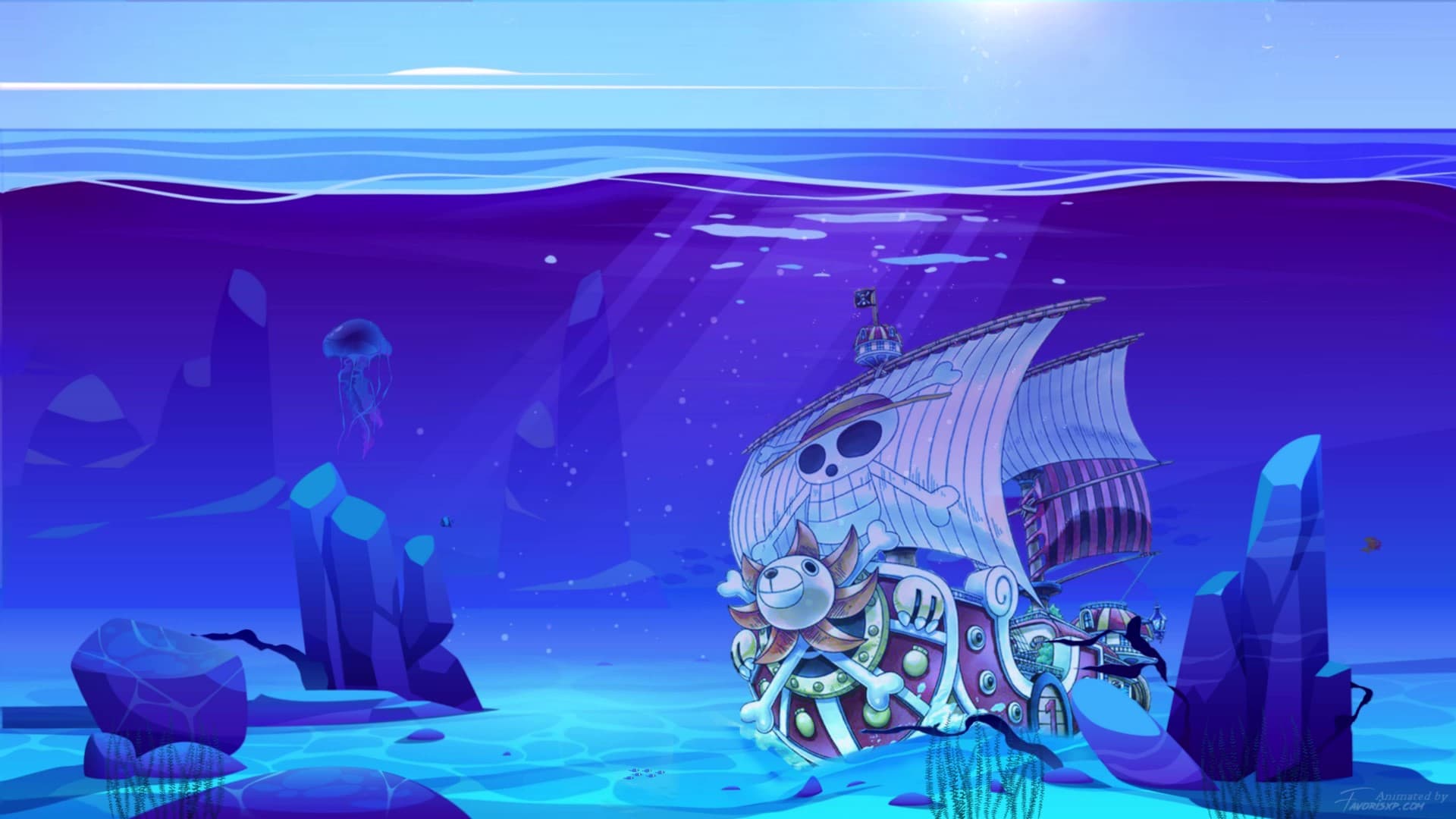 1920x1080 The Thousand Sunny- One Piece live Wallpaper