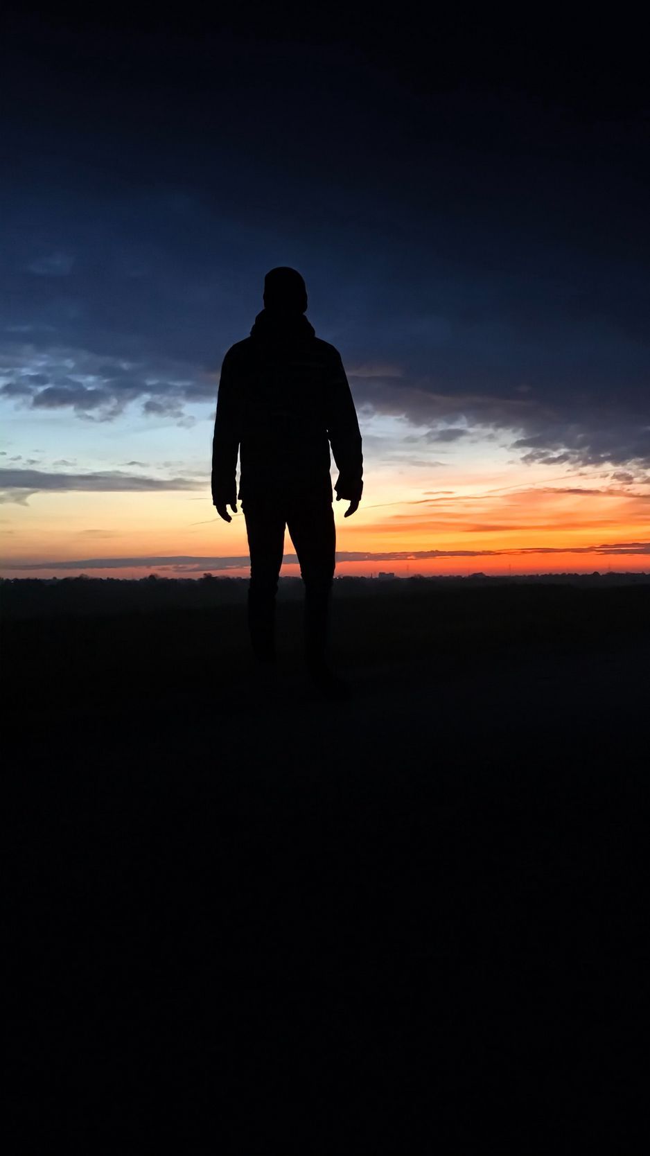 938x1668 Download Wallpaper 938x1668 Man, Silhouette, Loneliness, Alone, Sunset Iphone 8 7 6s 6 For Parallax HD Background