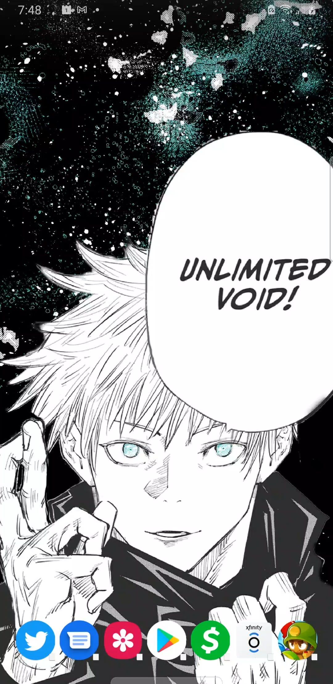 1080x2220 Gojo Unlimited Void Parallax Wallpaper