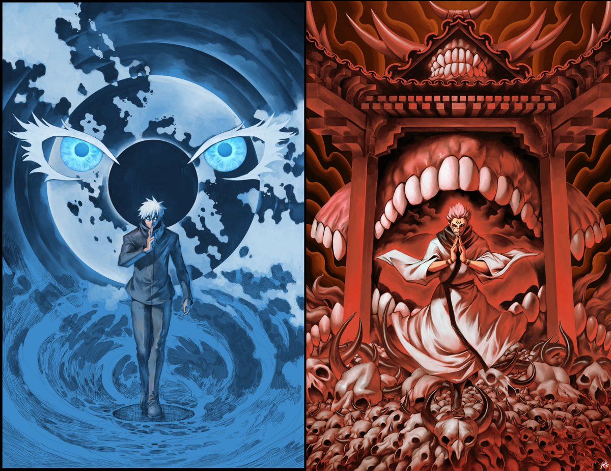 1200x926 Currently drawing Gojo's Infinite Void & Sukuna's Malevolent Shrine!
