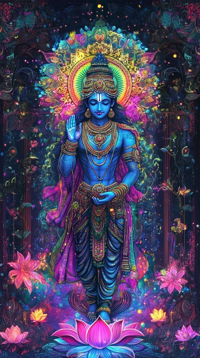 673x1200 The Cosmic Grace of Lord Vishnu