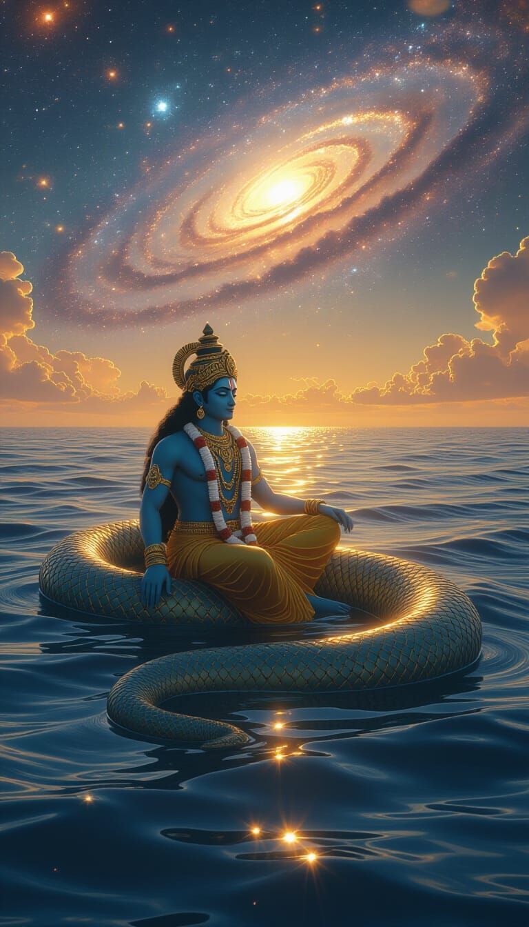 768x1344 Lord Vishnu Lord Vishnu in Cosmic Ocean