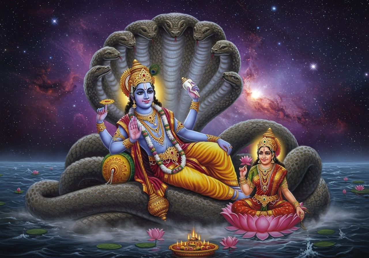 1280x896 Vishnu's Cosmic Role: Preserver and Protector of the Universe's Biggest Dashakarma Bhandar