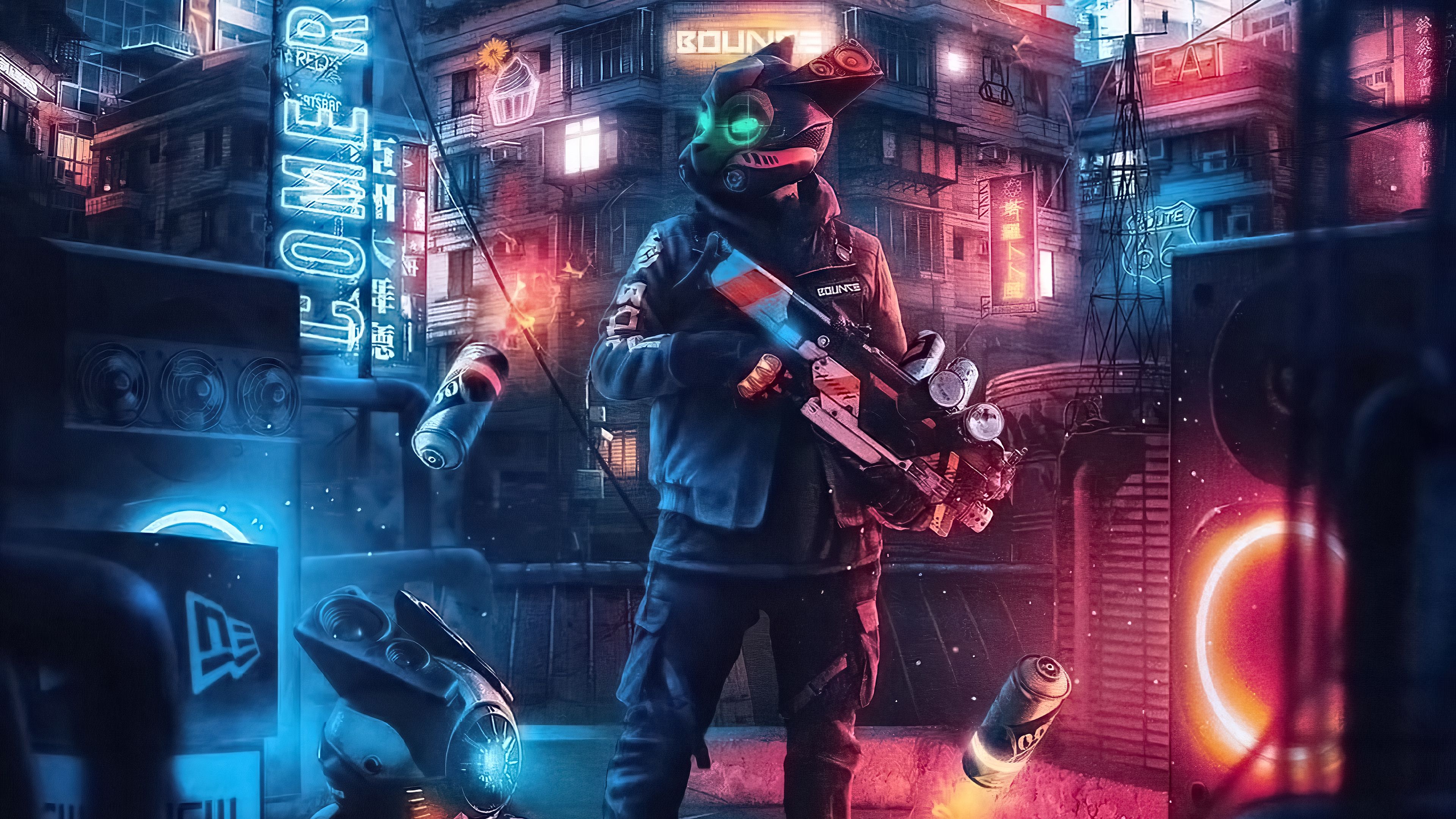 3840x2160 Bouncer In Cyberpunk World Wallpaper, HD Artist Wallpaper, 4k Wallpaper, Image, Background, Photos and Picture