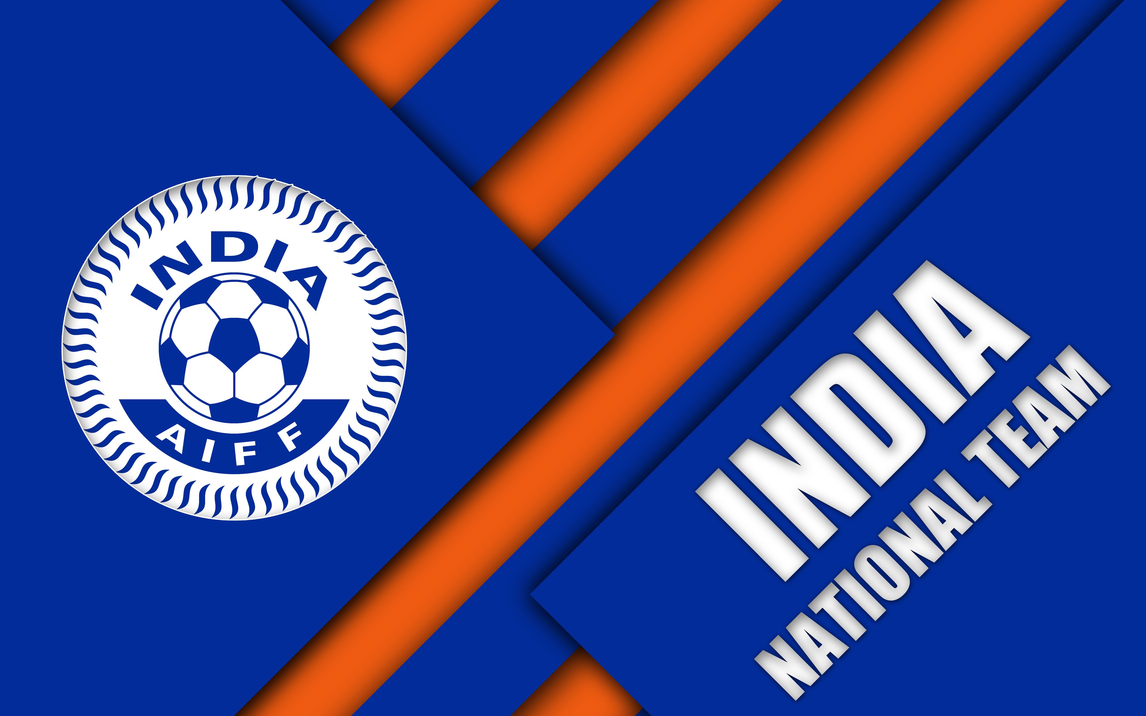 3840x2400 Desktop wallpaper: India, India National Football Team, Sports, Emblem, Logo, Soccer 4K free download for PC. 451555