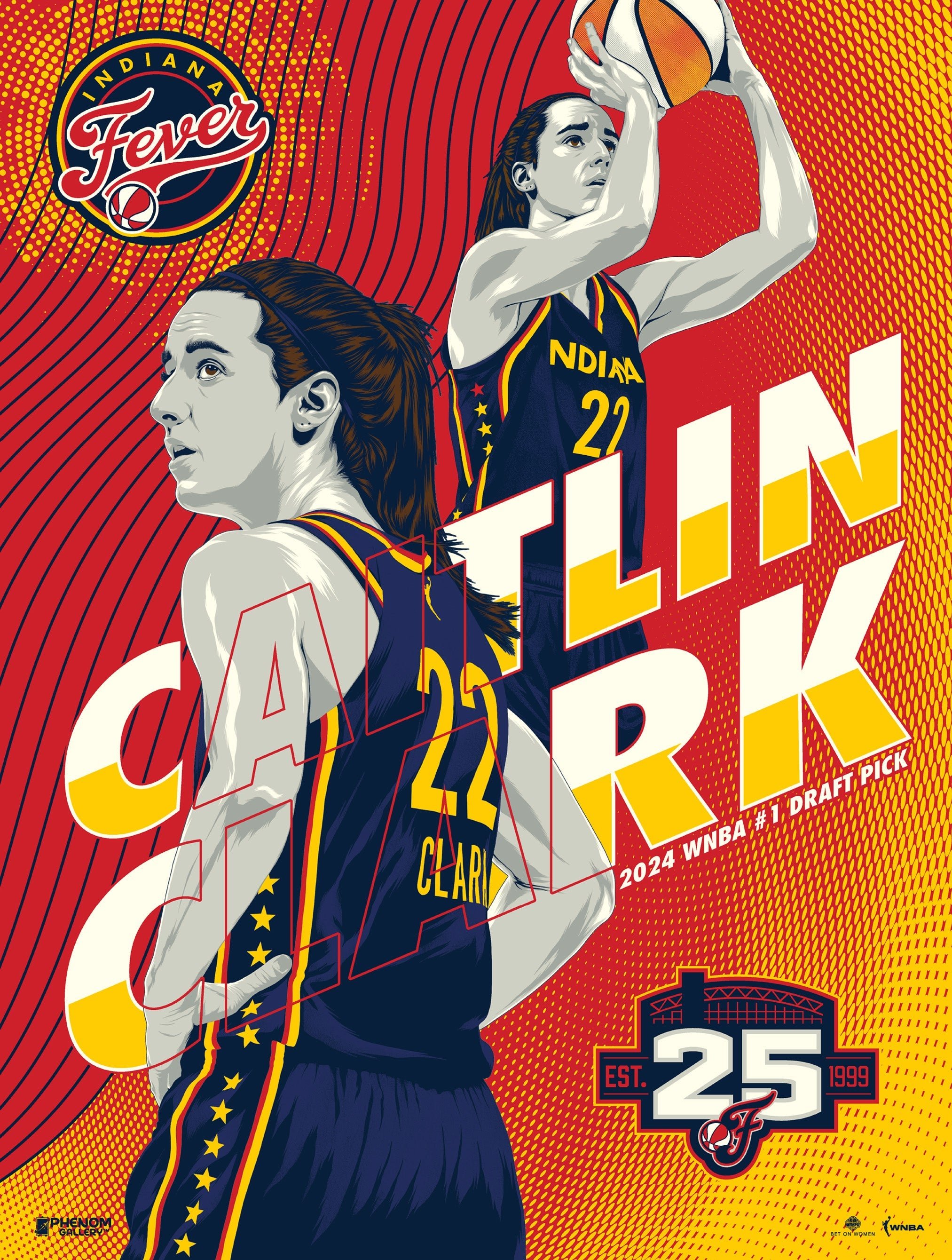2025x2679 Indiana Fever Caitlin Clark Debut 18 x 24 Serigraph