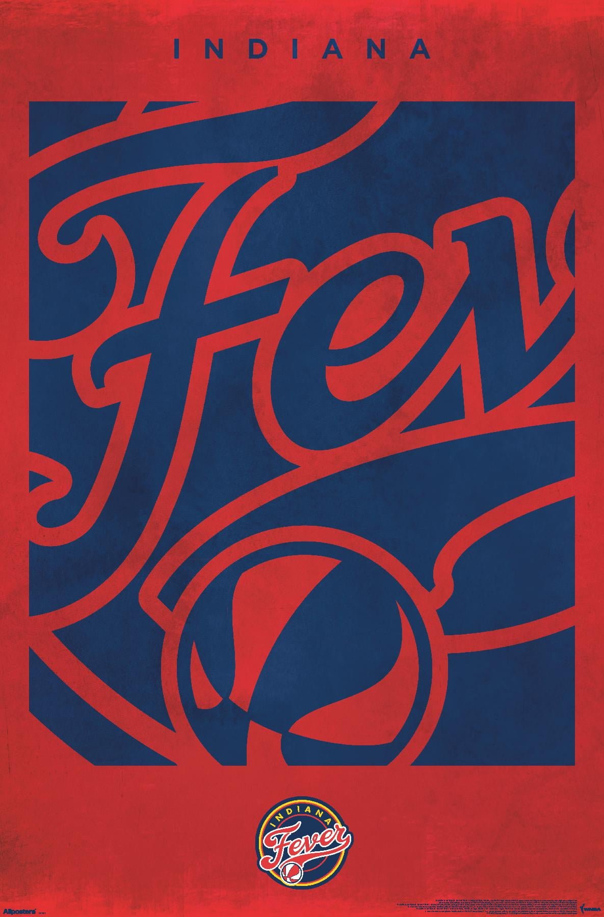 1185x1800 WNBA Indiana Fever 25 Wall Poster, 22.375 x 34 Framed