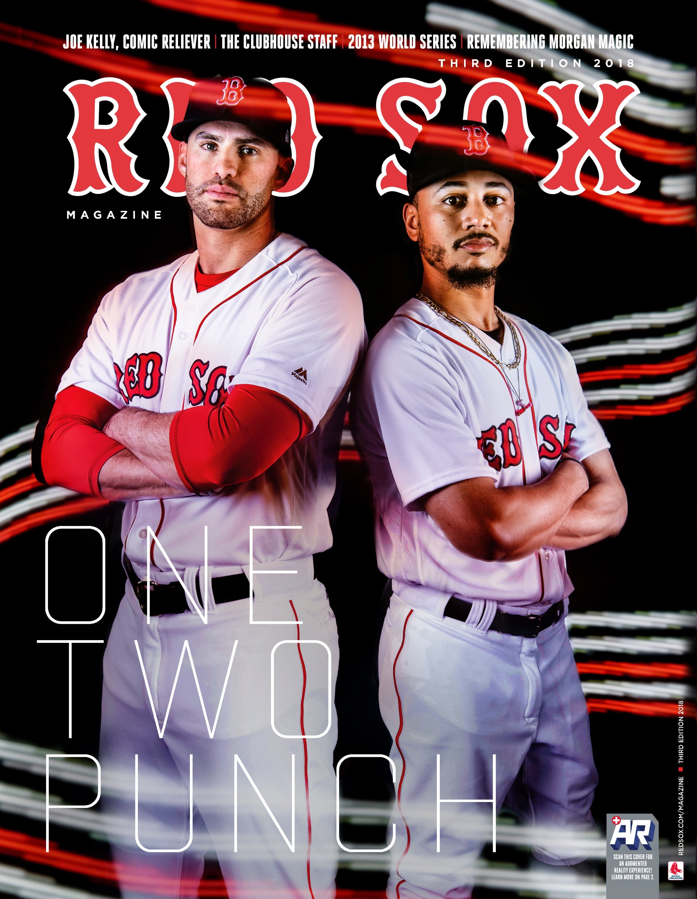 2326x3000 Photo: Mookie Betts and J.D. Martinez pose for cover of Red Sox Magazine