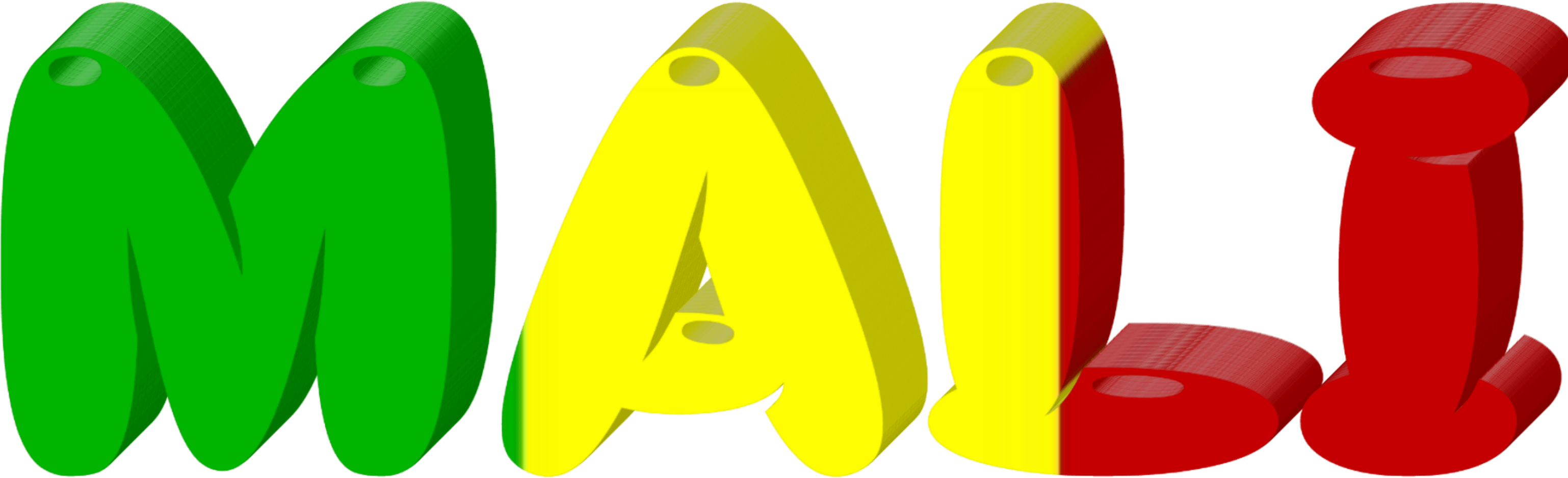 3076x939 Mali lettering with flag vector clipart image on