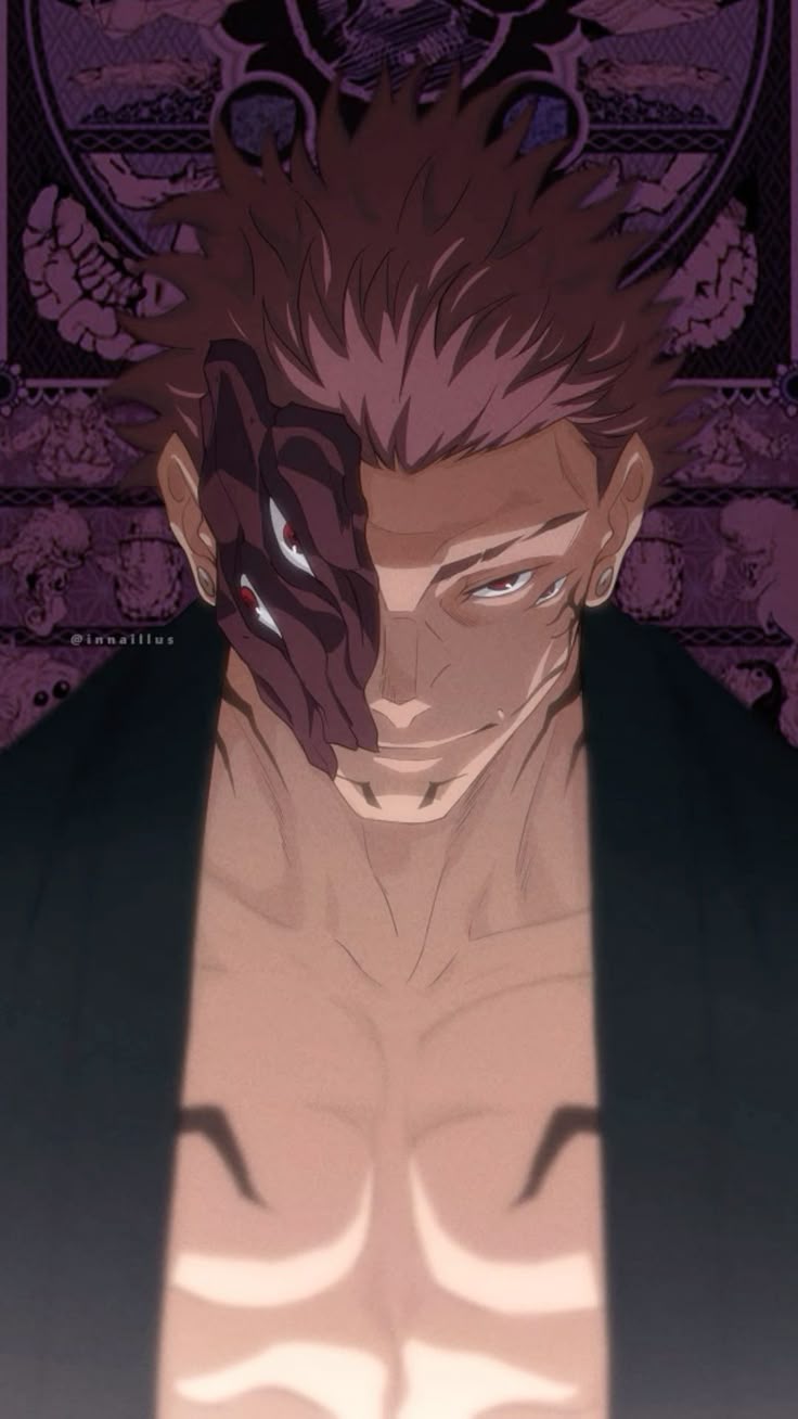 736x1308 Sukuna true form pfp. jujutsu Kaisen anime character fan art wallpaper