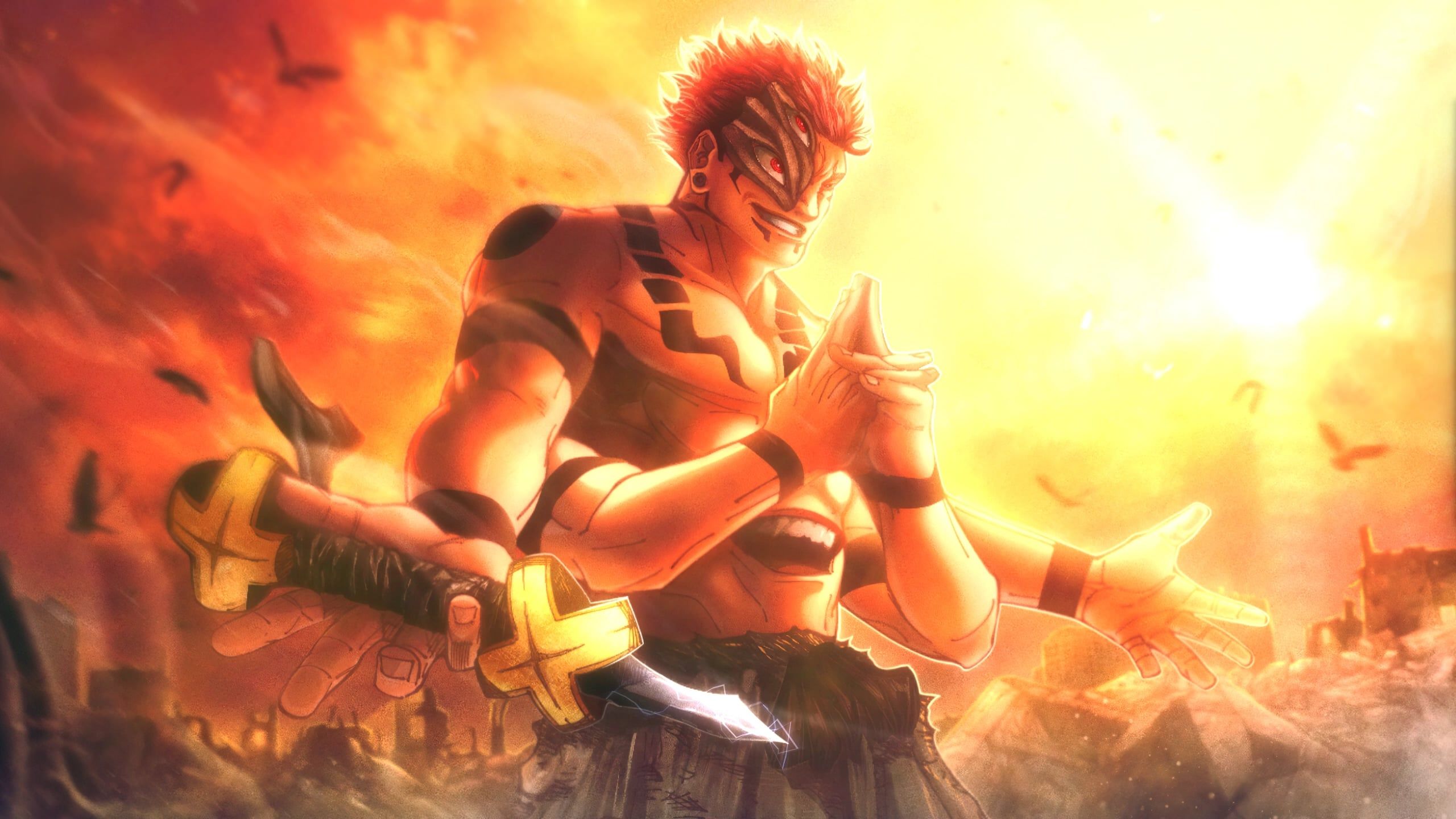 2560x1440 Made a animated Sukuna wallpaper on wallpaper engine! art was made The song is Sukunas OST from season 1