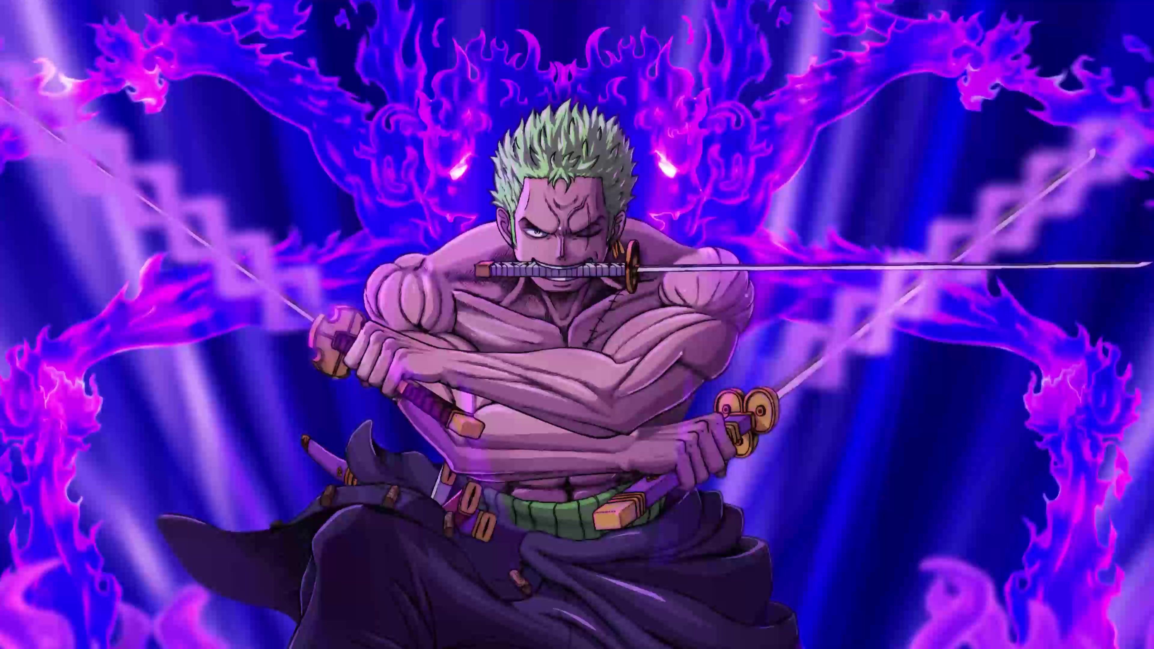 3840x2160 Zoro Purple Wallpaper
