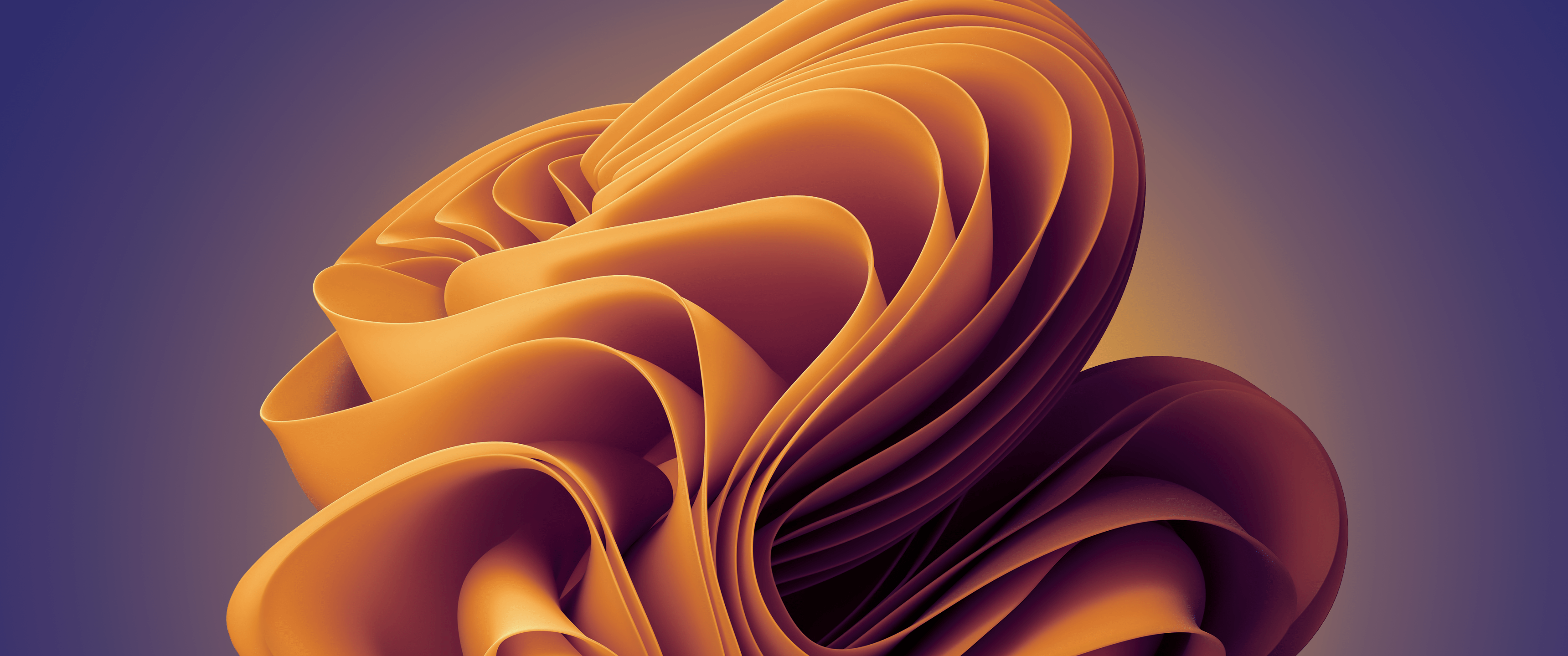 3440x1440 Windows 11 Sunset Orange Dark Mode 4K Wallpaper