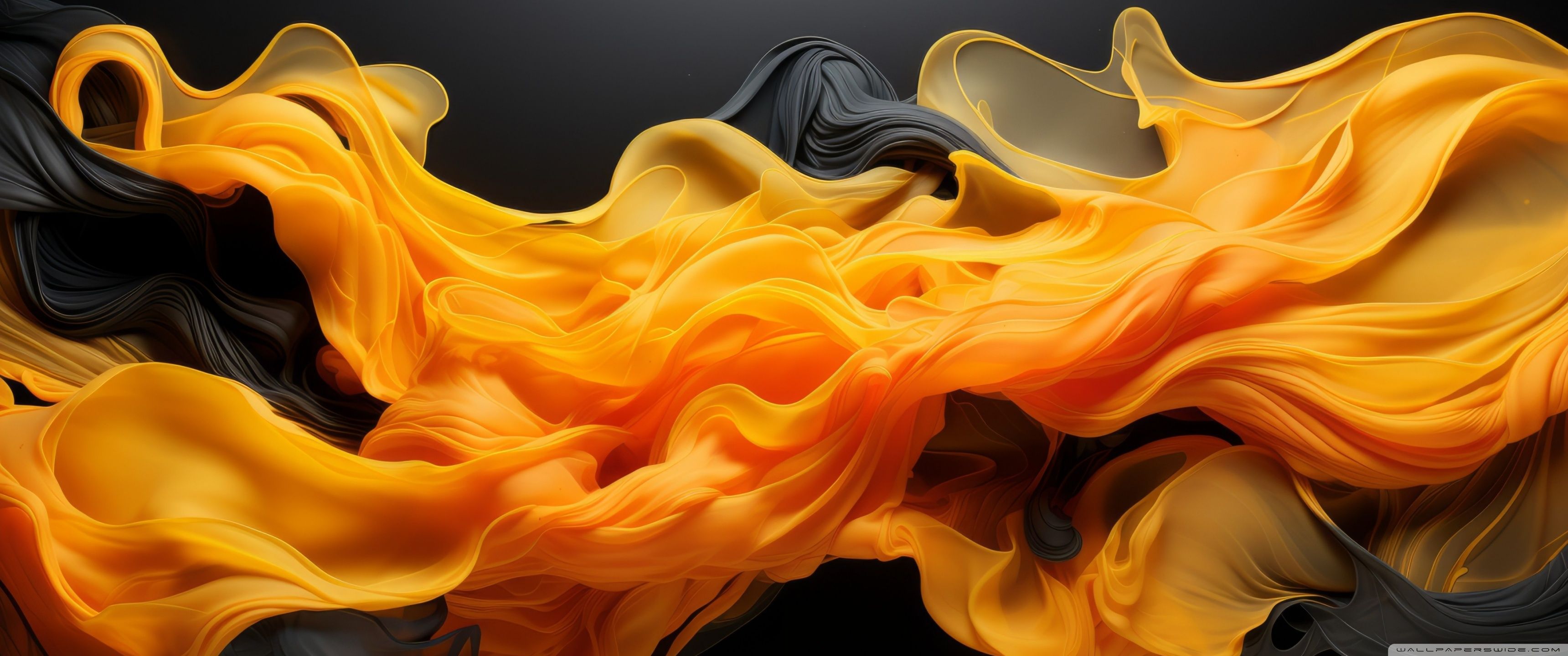 3440x1440 Black Orange Yellow Abstract Art 4K UHD Wallpaper for UltraHD Desktop and TV : Widescreen and UltraWide Display : Dual and Triple Monitor : Smartphone and Tablet Devices