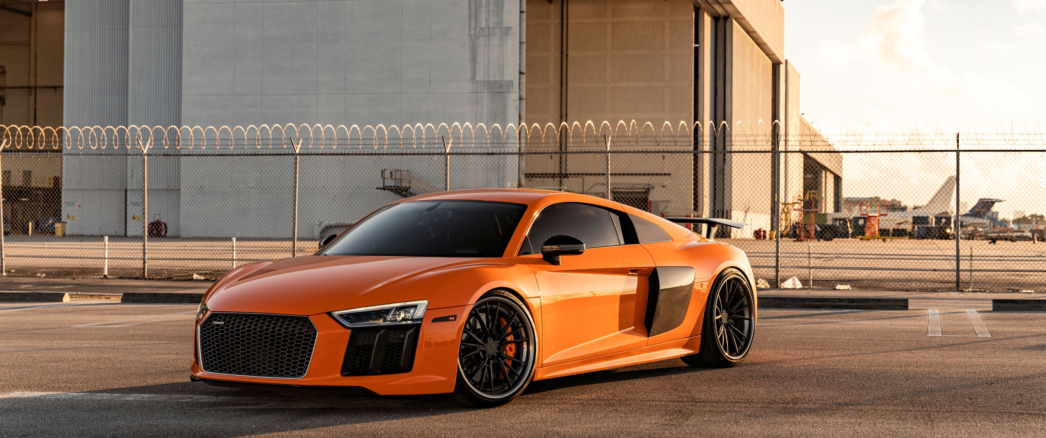 3440x1440 Download Audi R8 Orange, Audi, Audi R Orange Wallpaper in 3440x1440 Resolution