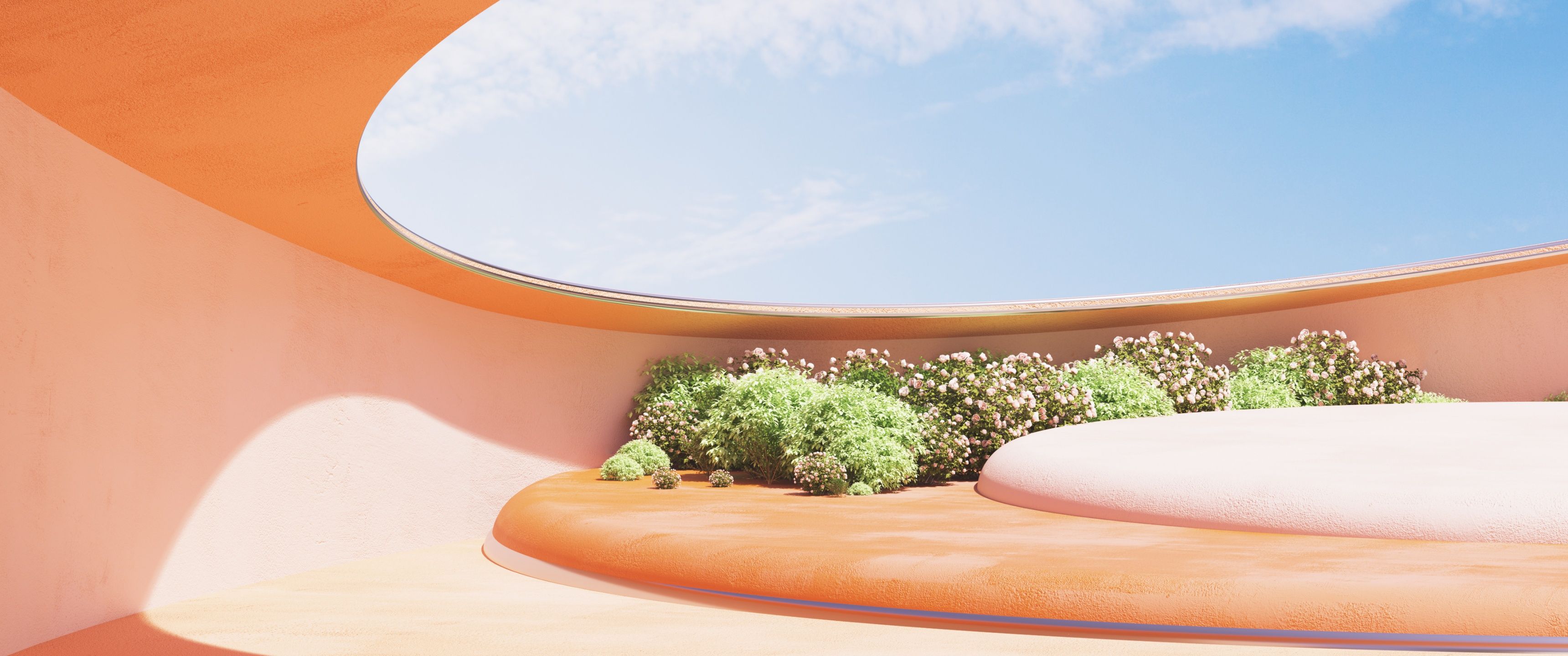 3440x1440 Orange aesthetic Wallpaper 4K, Interior, Contemporary, Daylight
