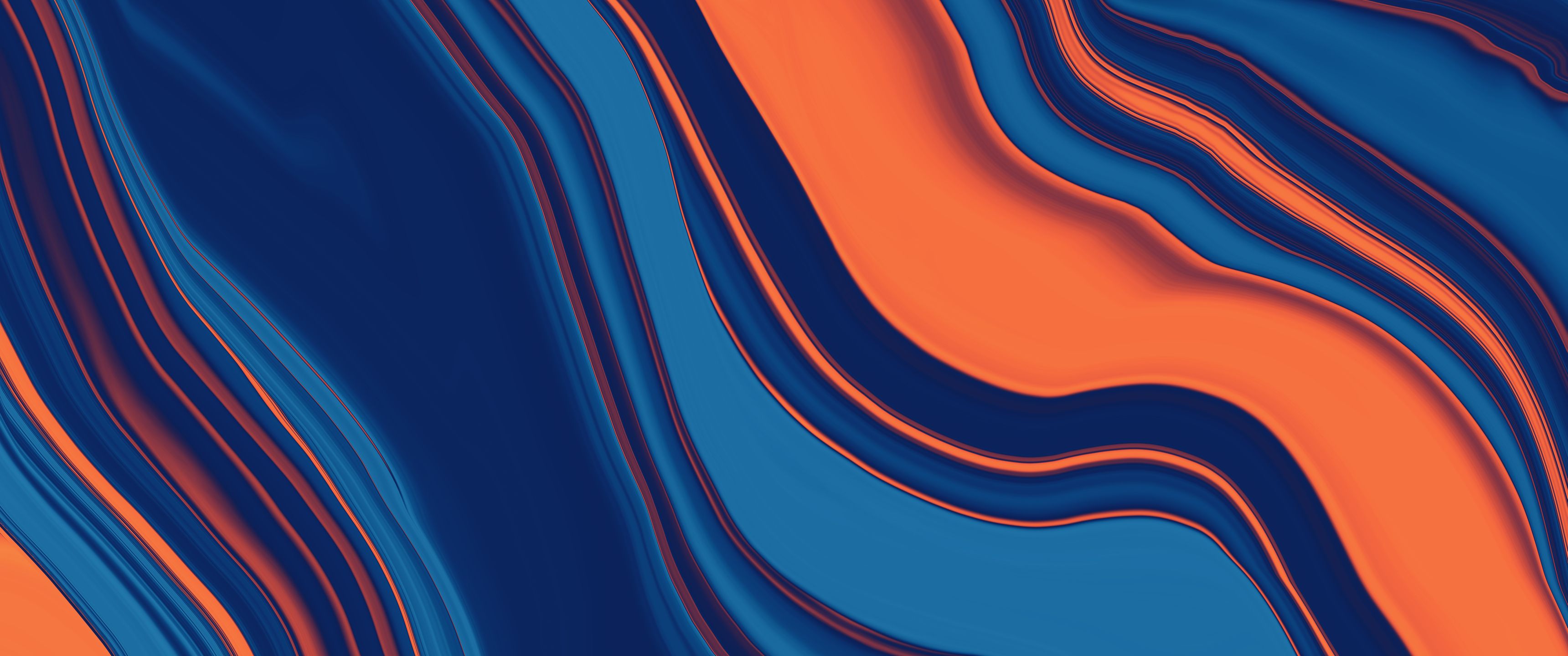 3440x1440 Download Orange and blue, Orange, Blue, Abstraction Wallpaper in 3440x1440 Resolution