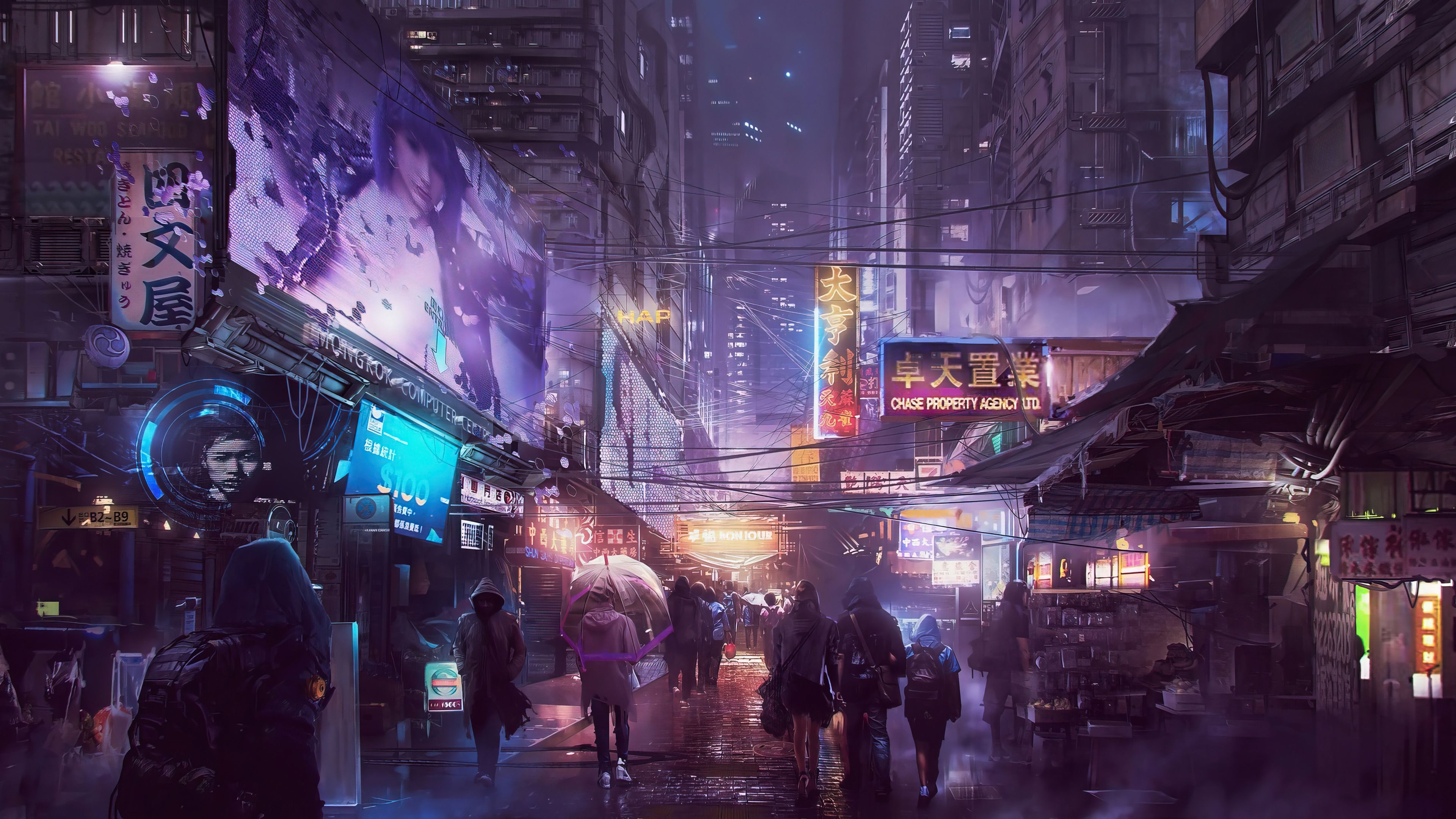3840x2160 Cyberpunk Night City Art Wallpaper 4K HD PC h