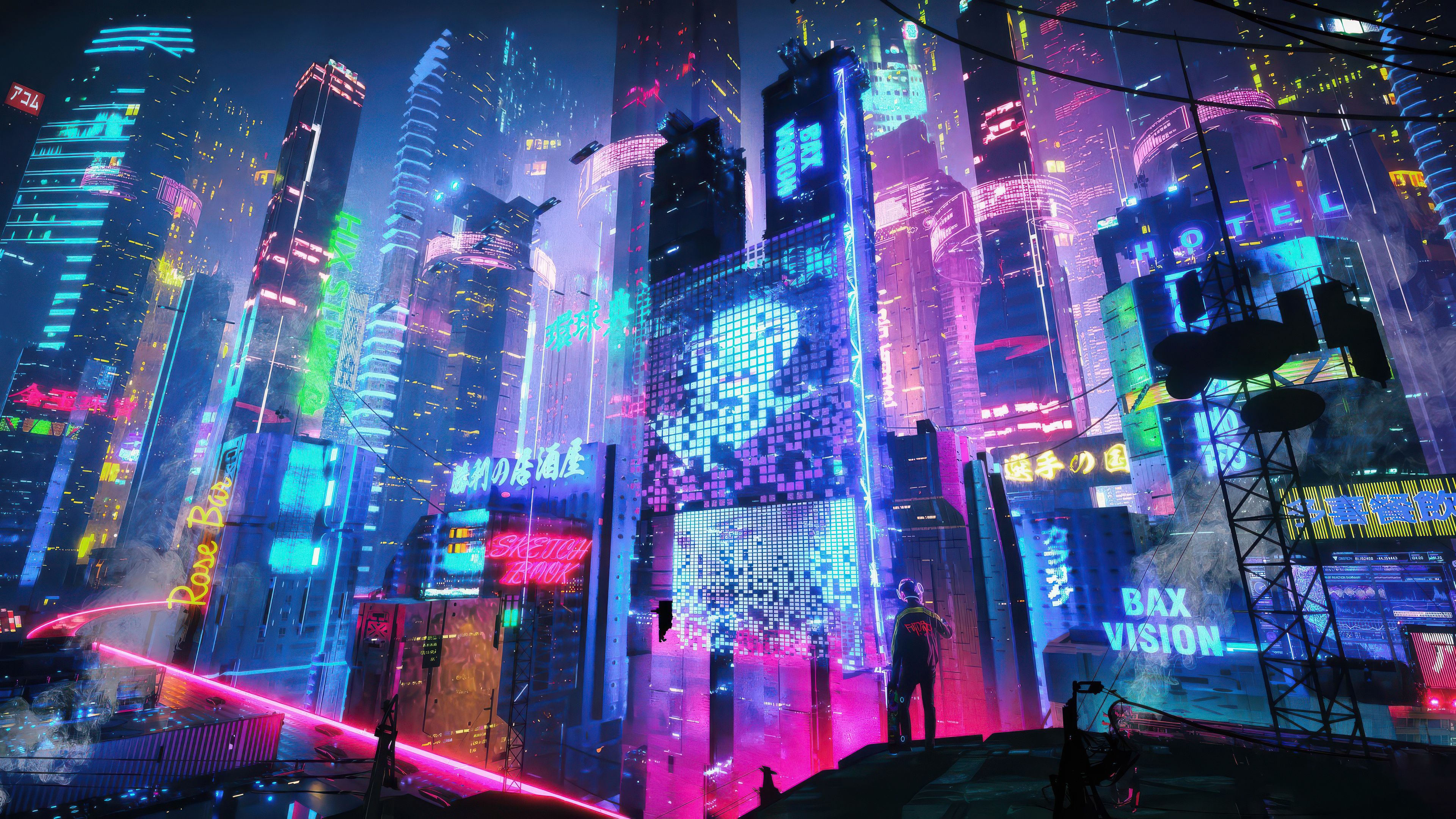 3840x2160 Neon City Dreams Cyberpunk Skies 1440P Resolution , HD 4k Wallpaper, Image, Background, Photos and Picture