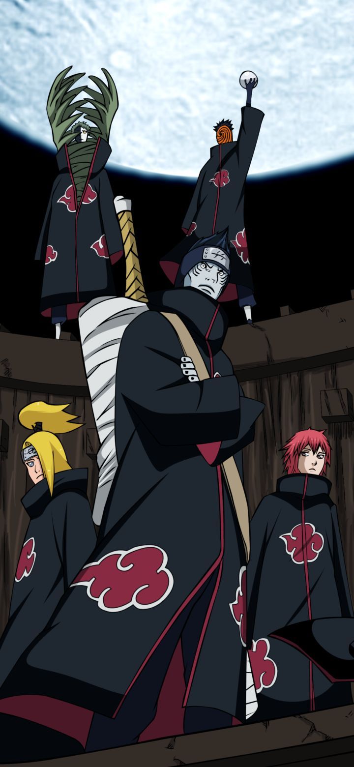 720x1560 Phone wallpaper: Pain (Naruto), Kisame Hoshigaki, Anime, Naruto, Deidara (Naruto), Sasori (Naruto), Obito Uchiha, Black Zetsu, White Zetsu 1168890