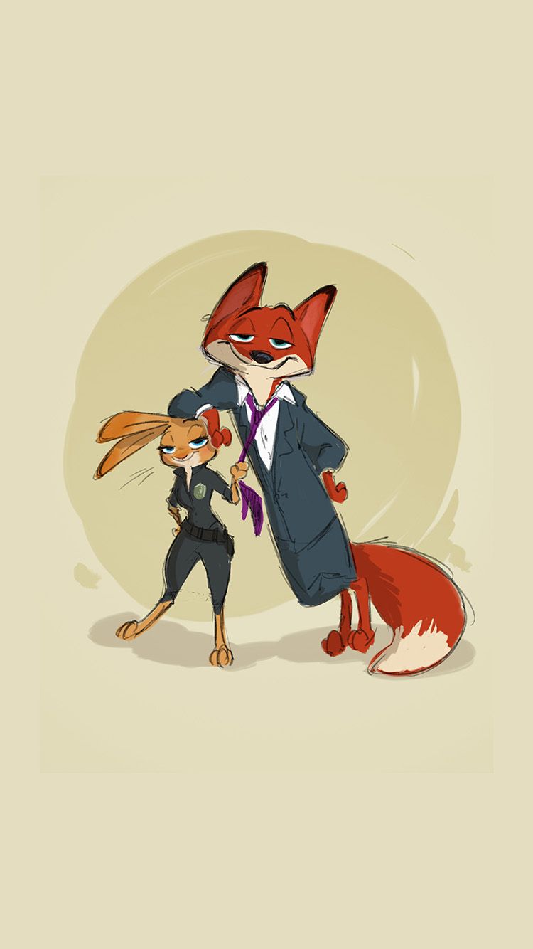 750x1334 iPhone X wallpaper. zootopia cute animal disney judy nick illustration art