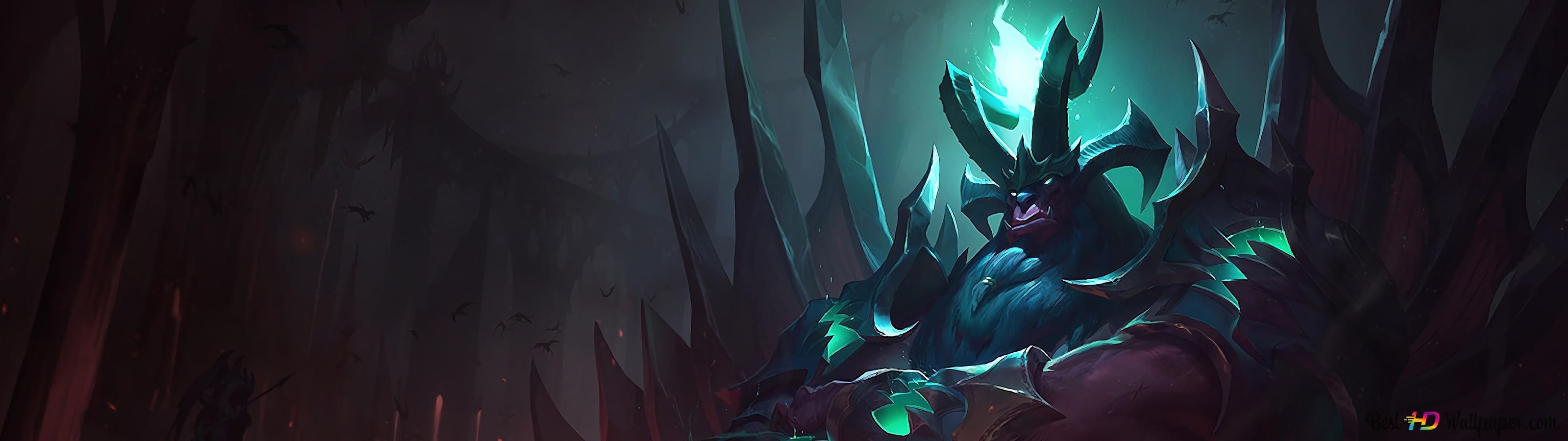 3200x900 Gatekeeper 'Galio' Splash Art of Legends (LOL) 4K wallpaper download