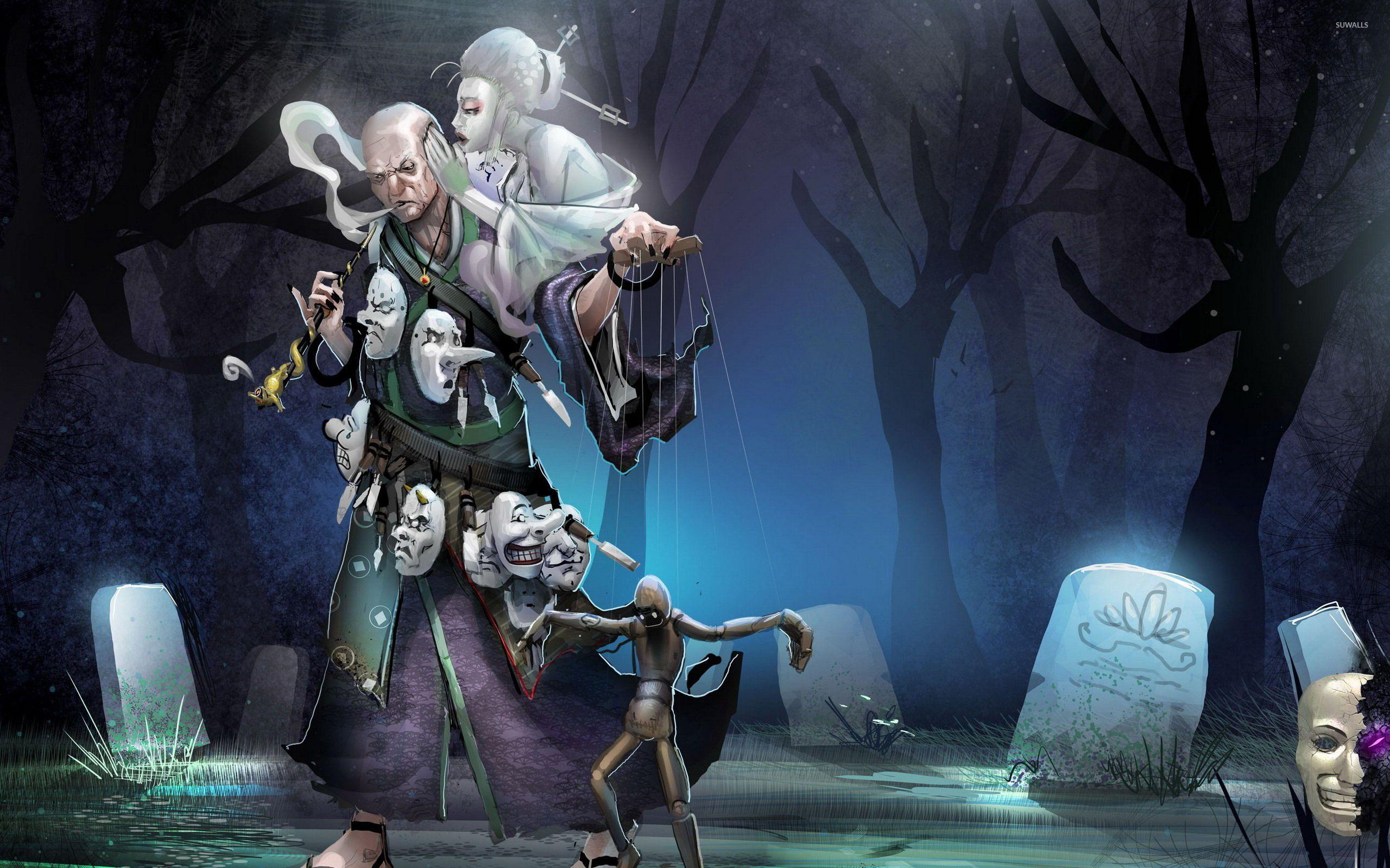 2560x1600 Geisha and dark lord wallpaper wallpaper