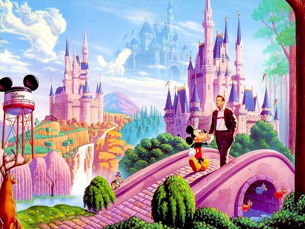 1024x768 Colorful Disney Background wallpaperx768