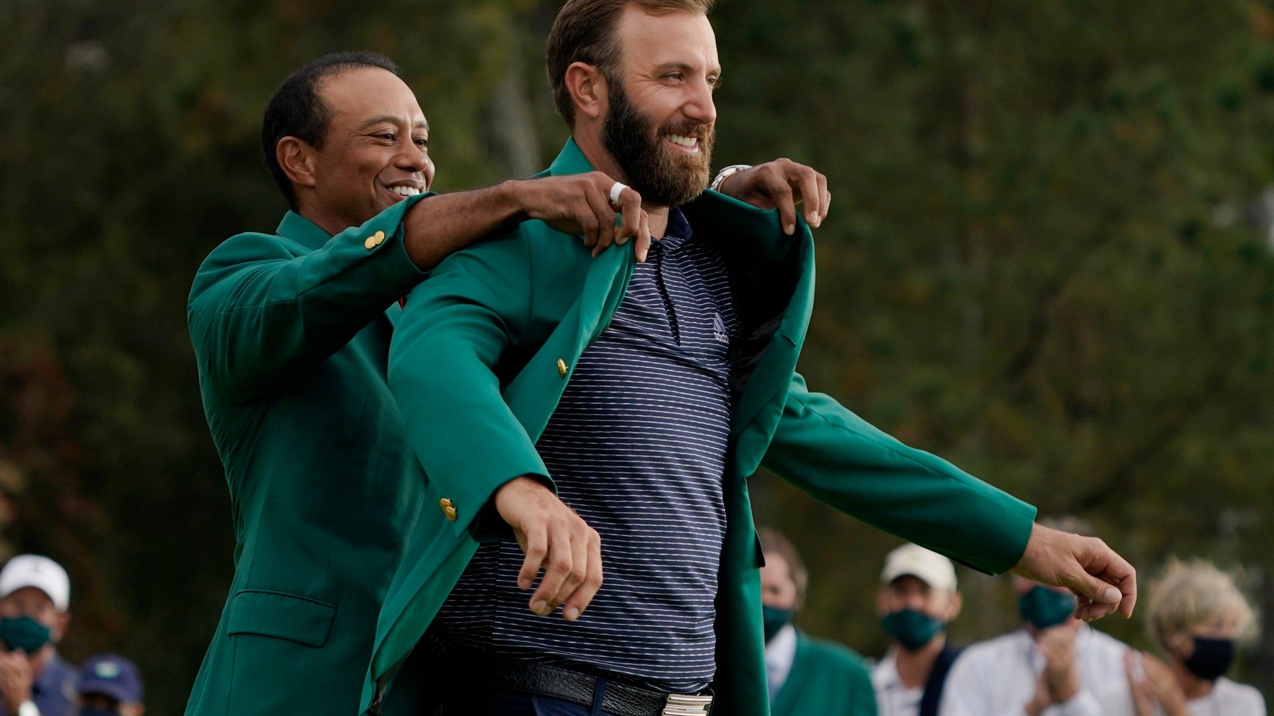 2560x1440 Dustin Johnson buries some major memories, wins the Masters