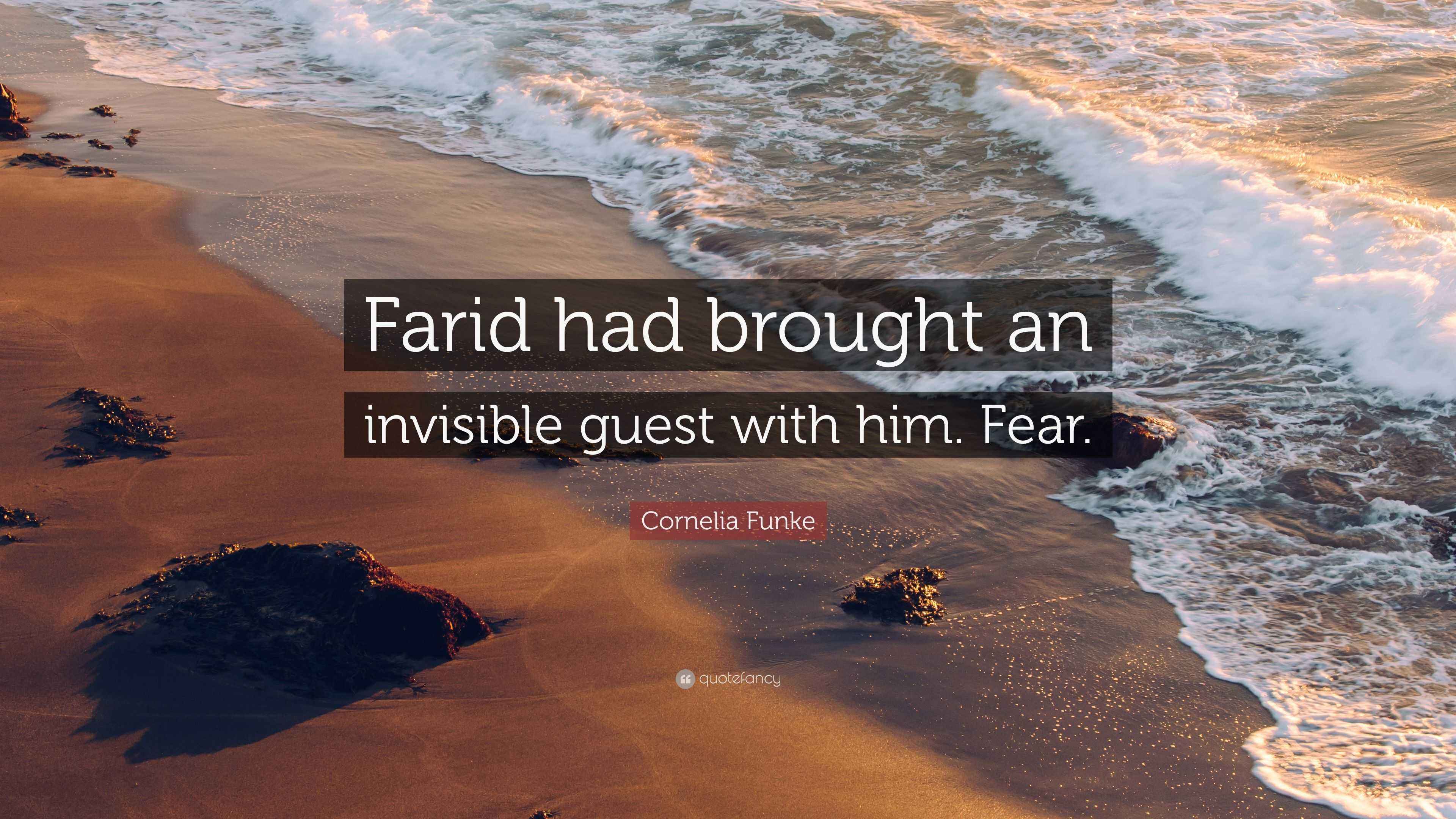 3840x2160 Cornelia Funke Quote: “Farid had brought an invisible guest with him. Fear.”
