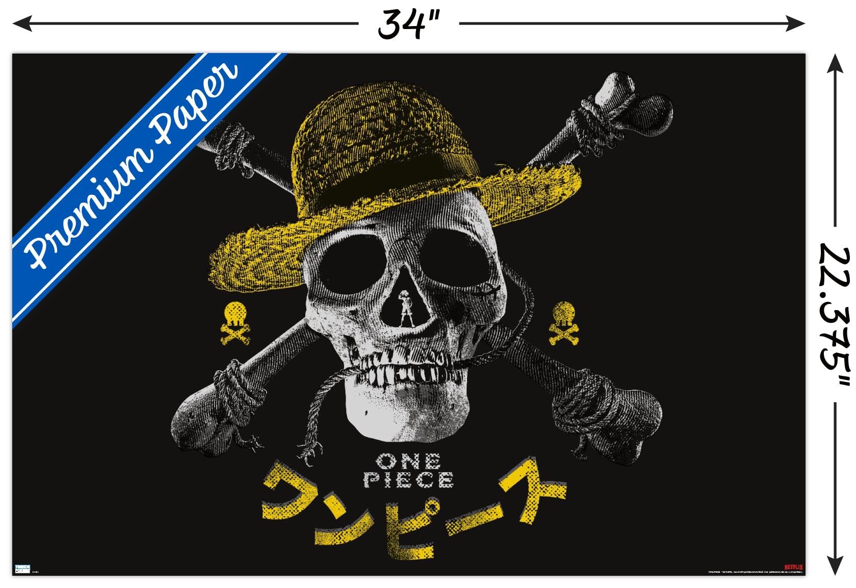 1679x1153 Trends International Netflix One Piece Logo Wall Poster, 34L x 22.4W, Premium Unframed Version: Posters & Prints