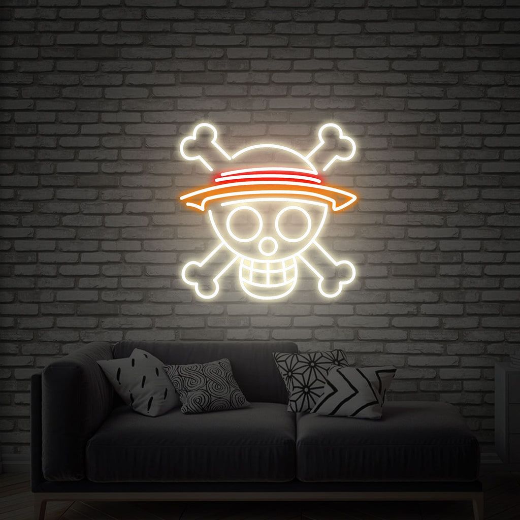 1024x1024 One Piece Skull. Anime Neon Sign. HDJ Sign Purple / 18 x 18