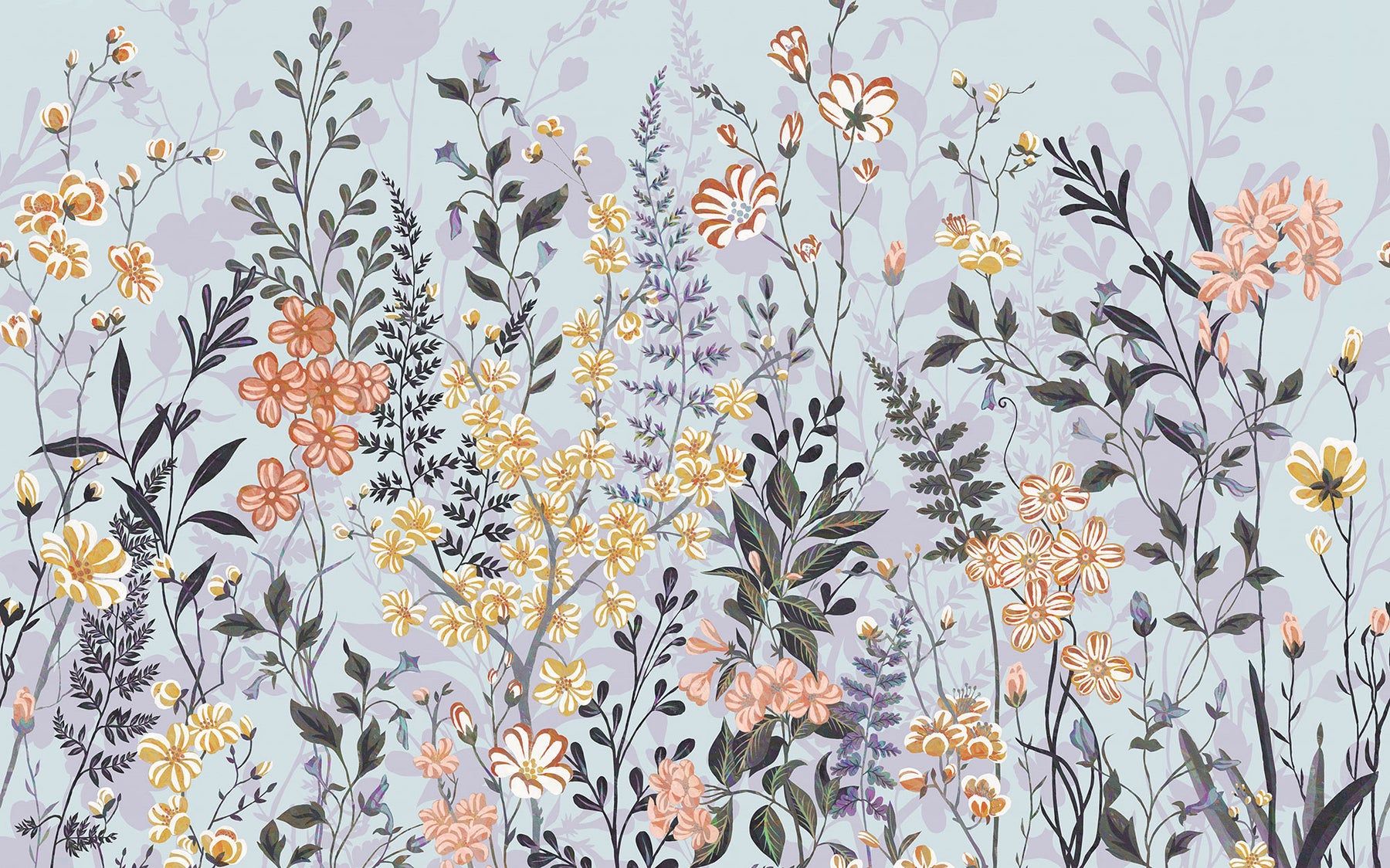 1800x1124 Chic Conservatory Mural: Floral Wallpaper