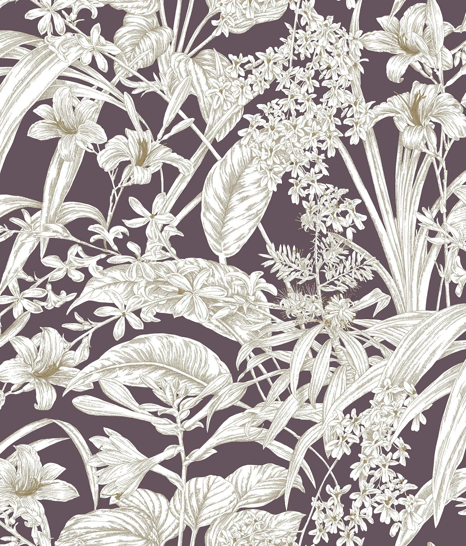 1538x1800 RT7881 Orchid Conservatory Toile Wallpaper
