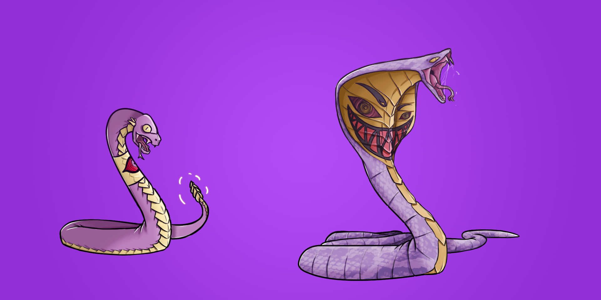 1920x960 Download Ekans And Arbok On Violet Background Wallpaper
