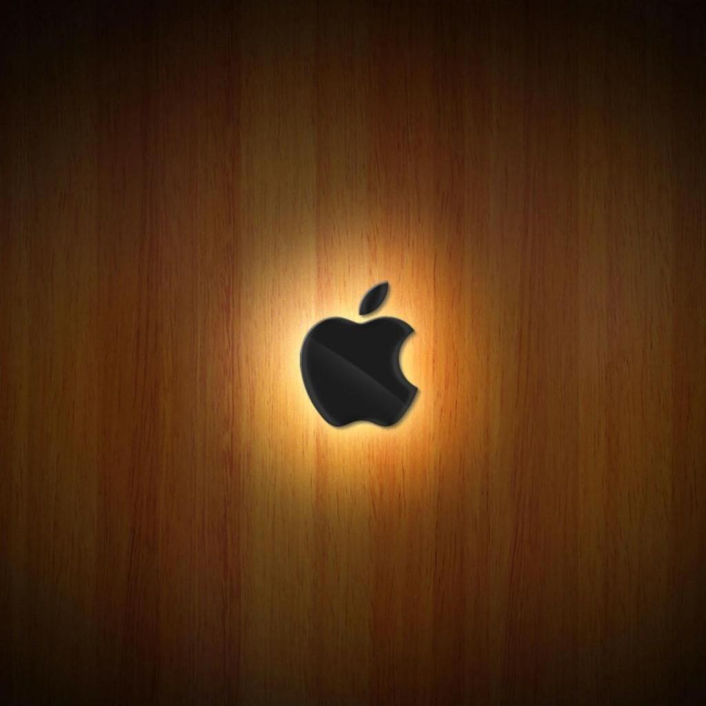 1024x1024 ellaberintodemialma wallpaper: Apple logo, wood background