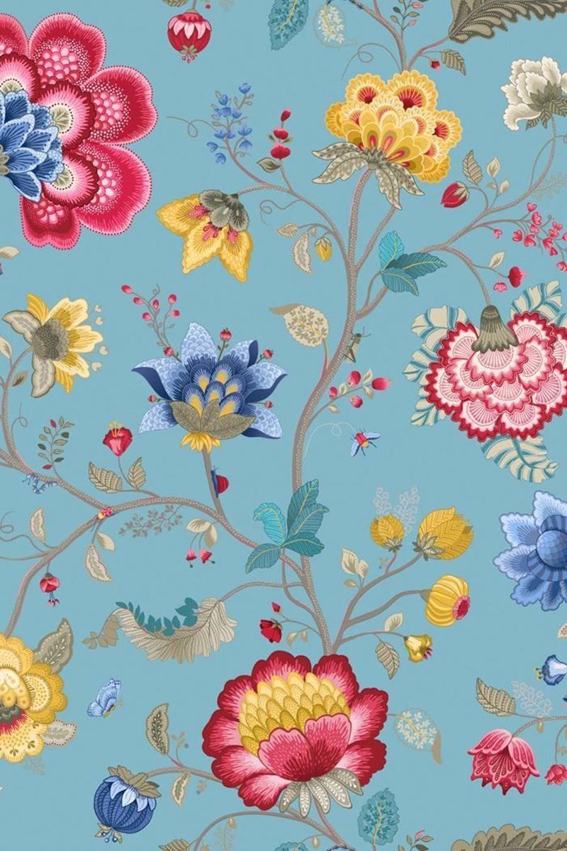 800x1200 Floral Fantasy wallpaper light blue. Pip Studio the Official website