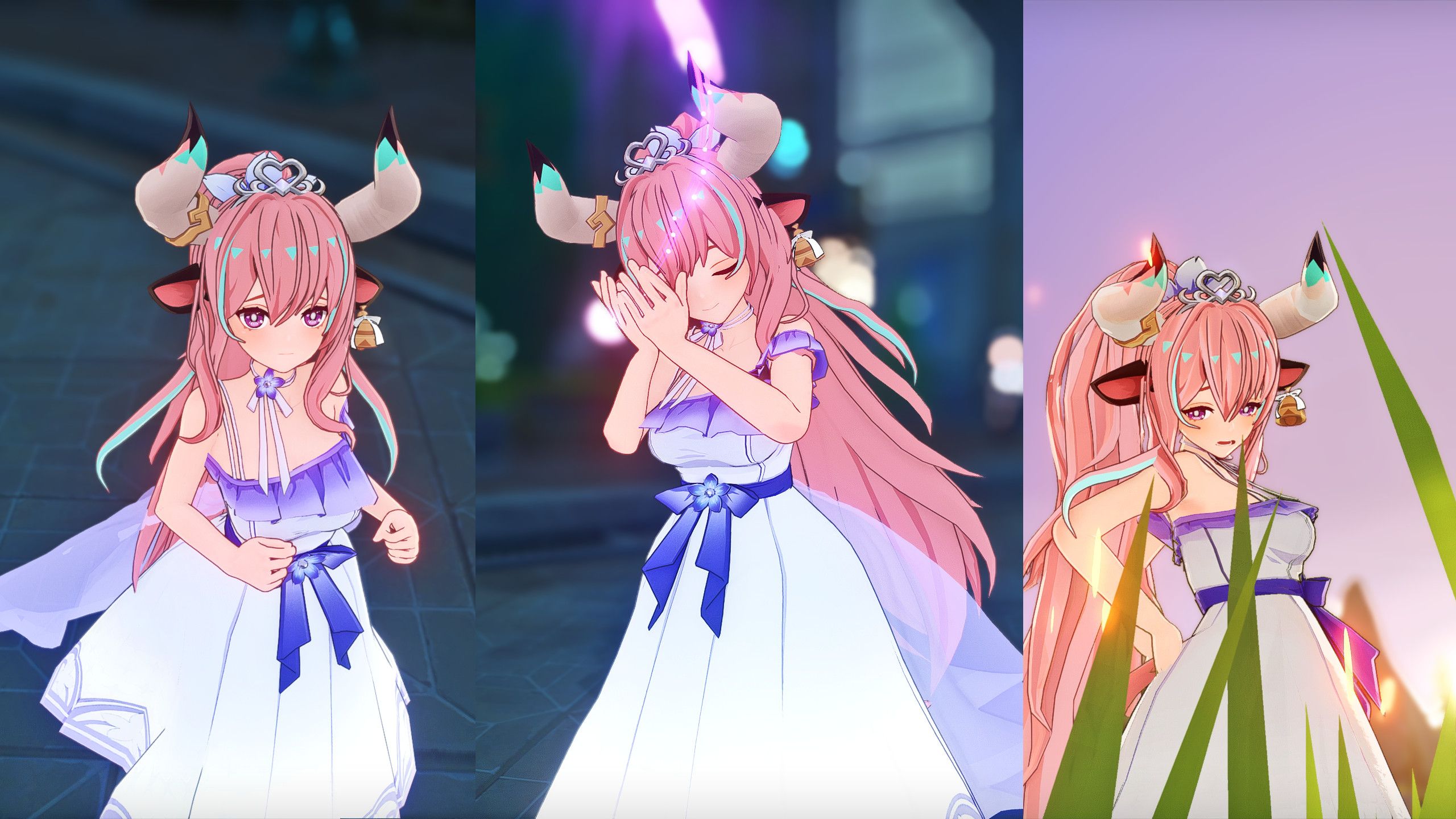 2560x1440 Varesa : wedding dress of flowers Mod for Genshin Impact
