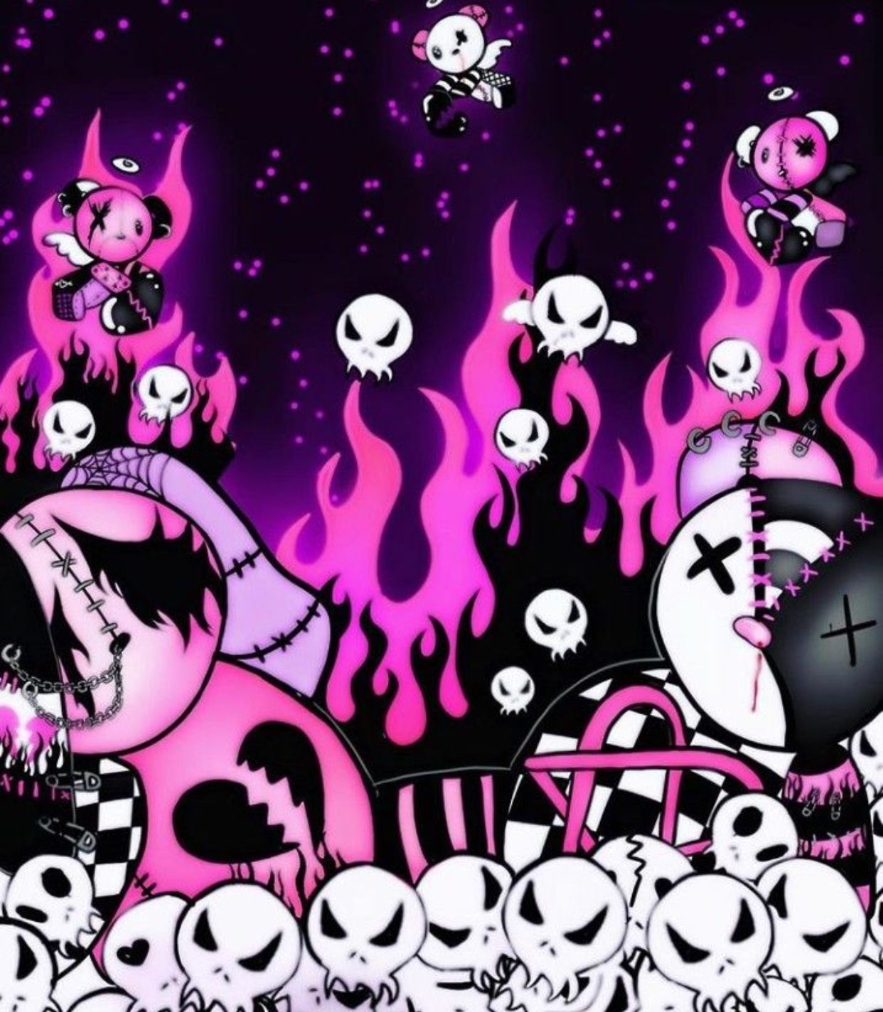 1242x1424 Scene Emo Wallpaper