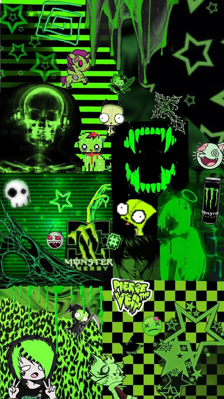 736x1308 Black & Green Scenemo (ish) wallpaper #alt #scenemo #scene #emo #wallpaper #greenemo #emogreen #greenscene #aesthetic #c