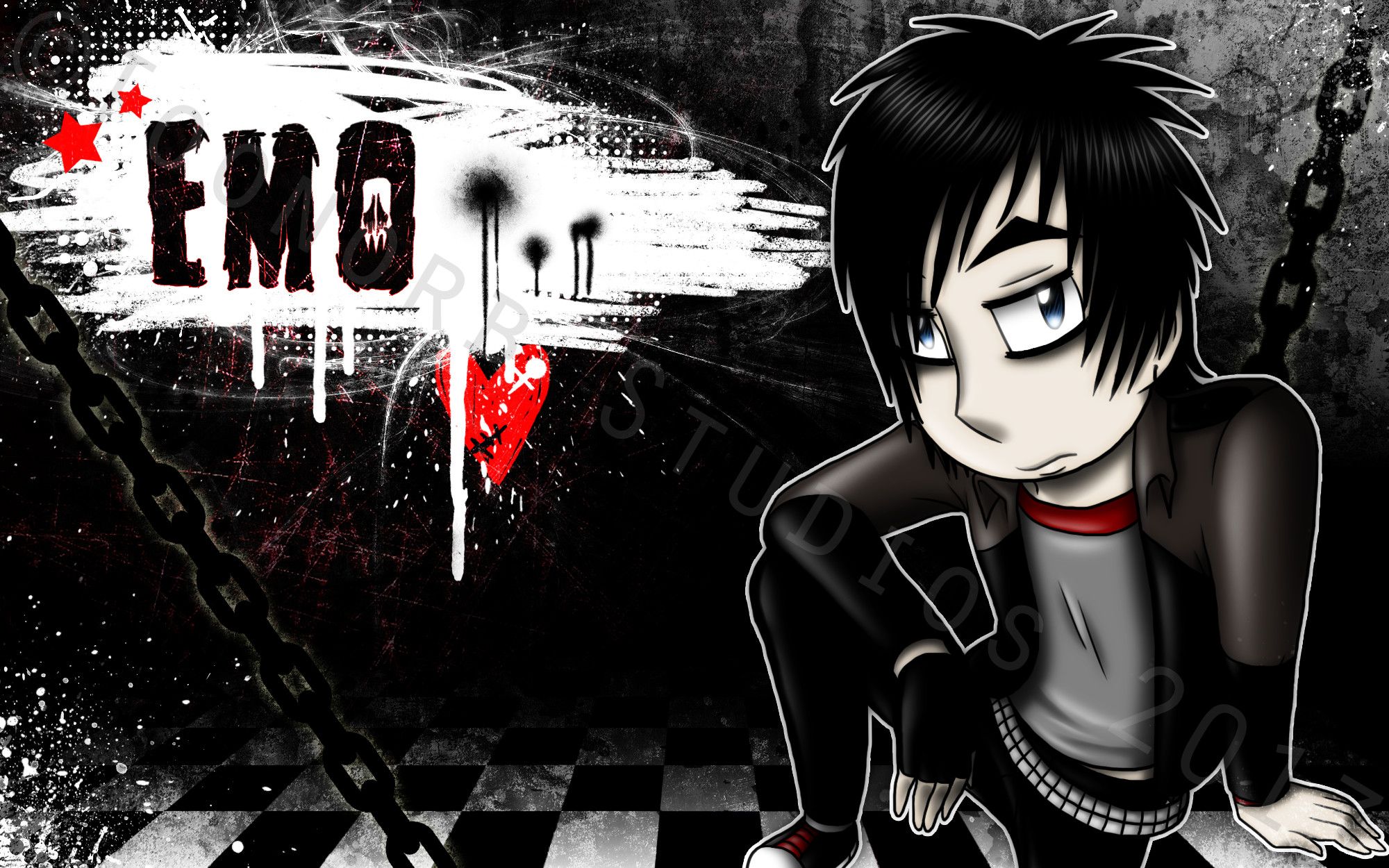2000x1250 Emo Anime Wallpaper