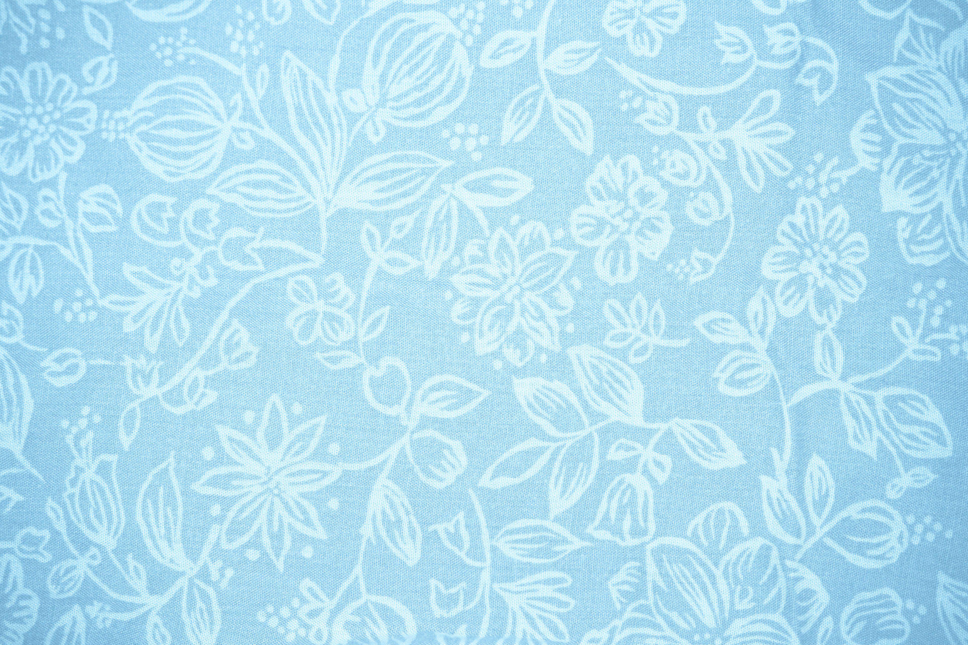 3888x2592 Free download Baby Blue Fabric with Floral Pattern Texture Picture