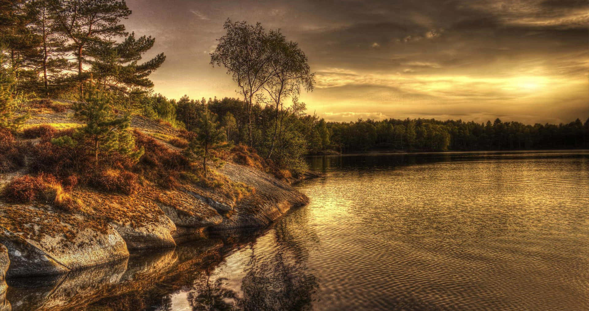 1920x1013 Download Swedish Lake 4K Ultra HD Landscape Wallpaper