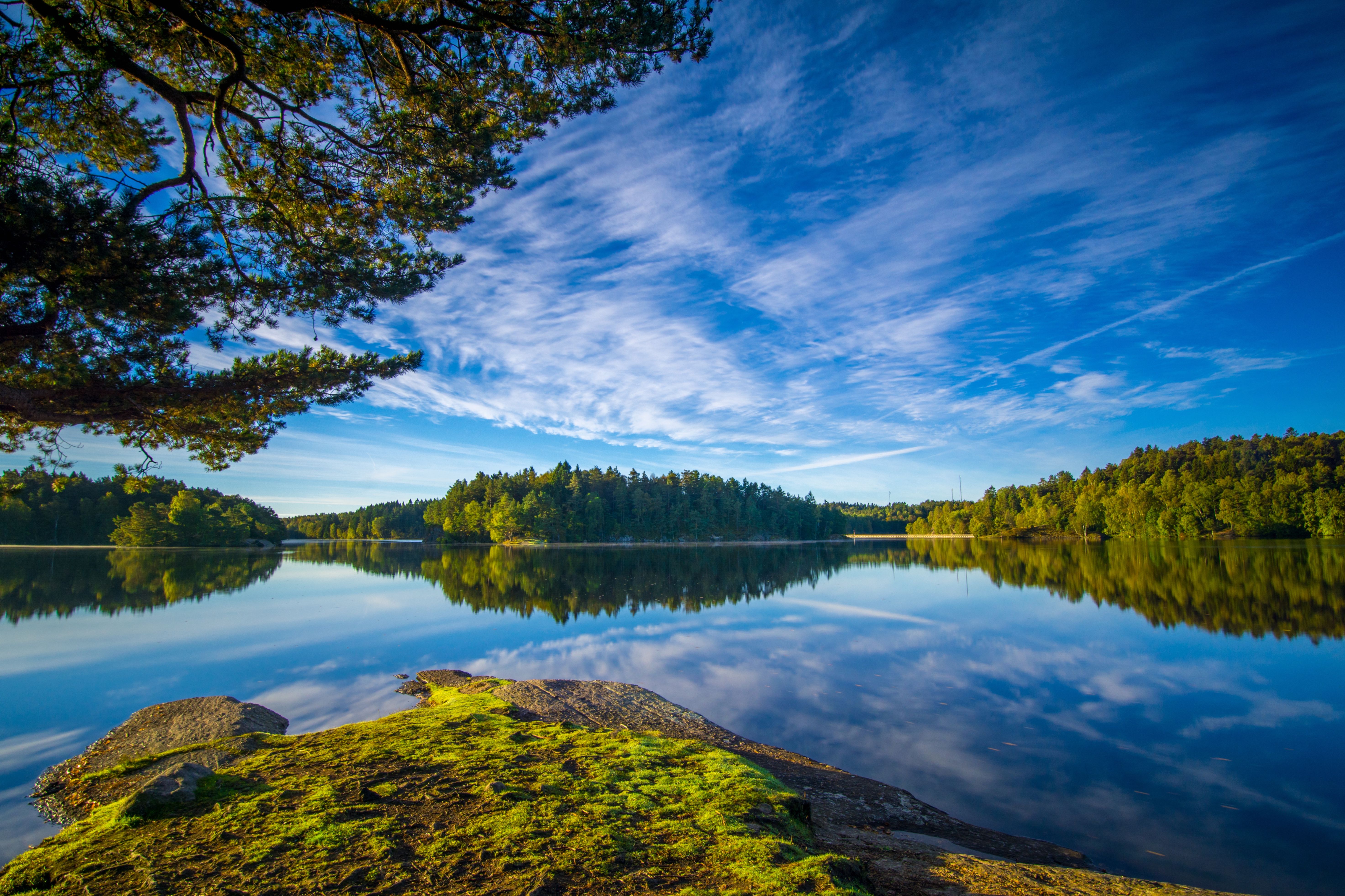 5892x3928 Wallpaper Loch, Delsjn, Blue, Nature, Gothenburg Sweden Lake, Background Free Image