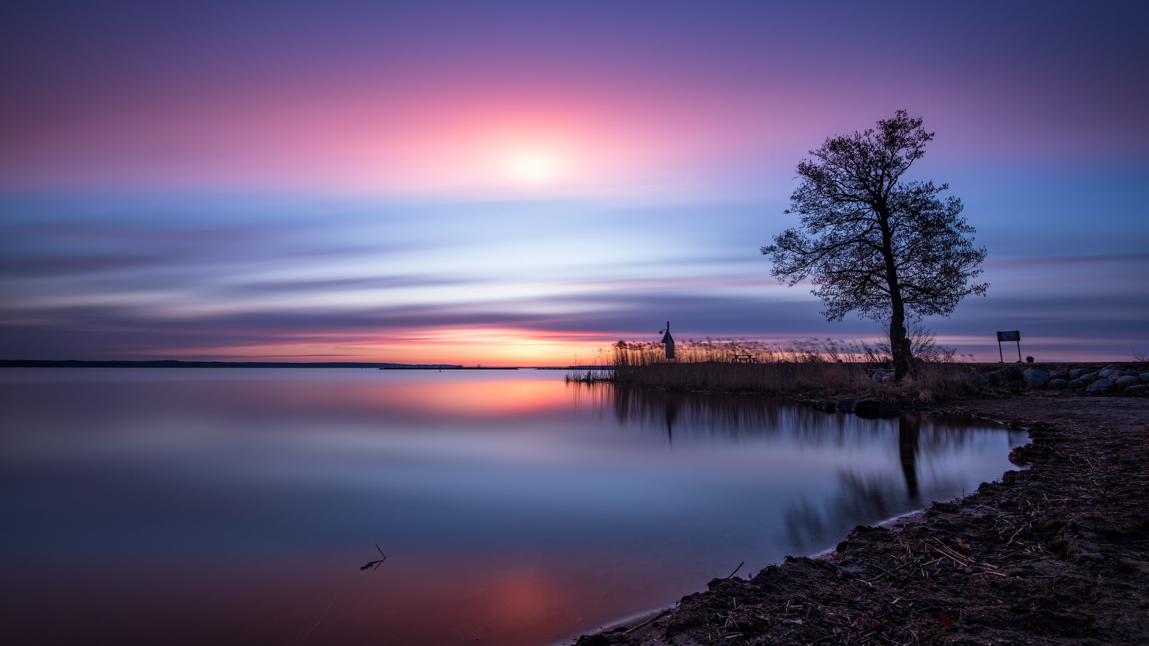 3840x2160 Roxen Lake Wallpaper 4K, Sweden, Sunrise, Morning