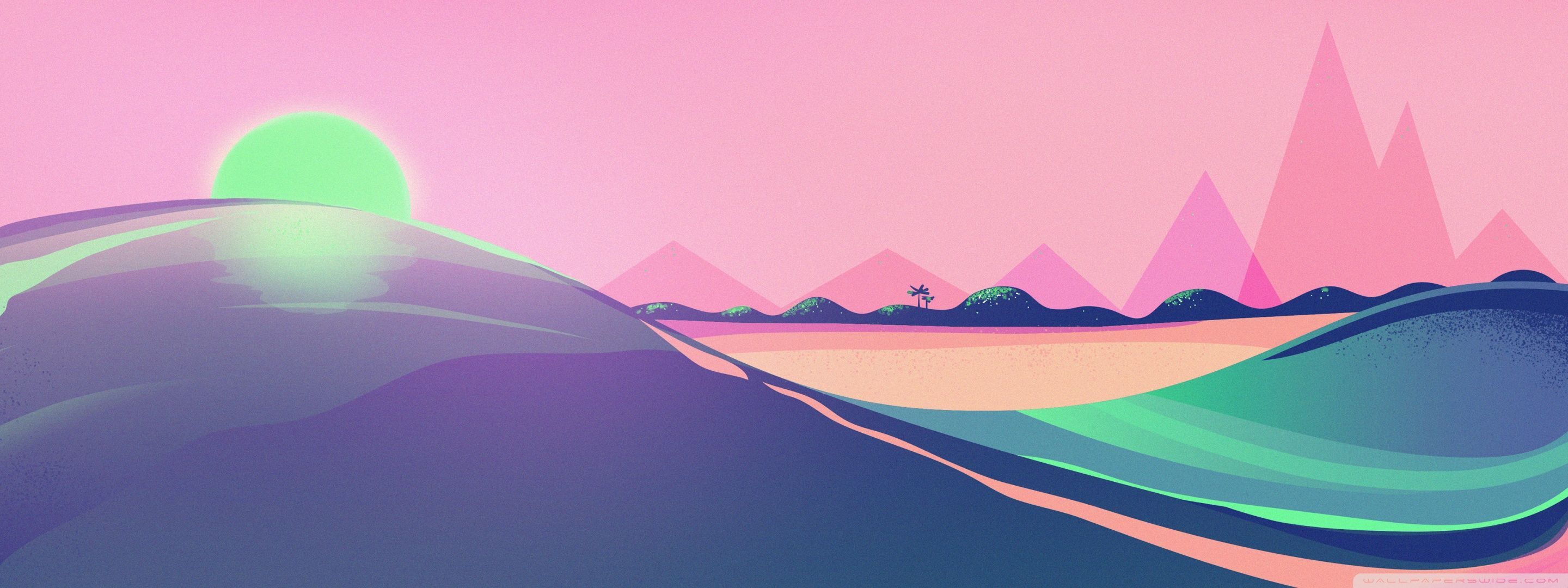 2880x1080 Kawaii Dual Monitor Wallpaper, HD Background